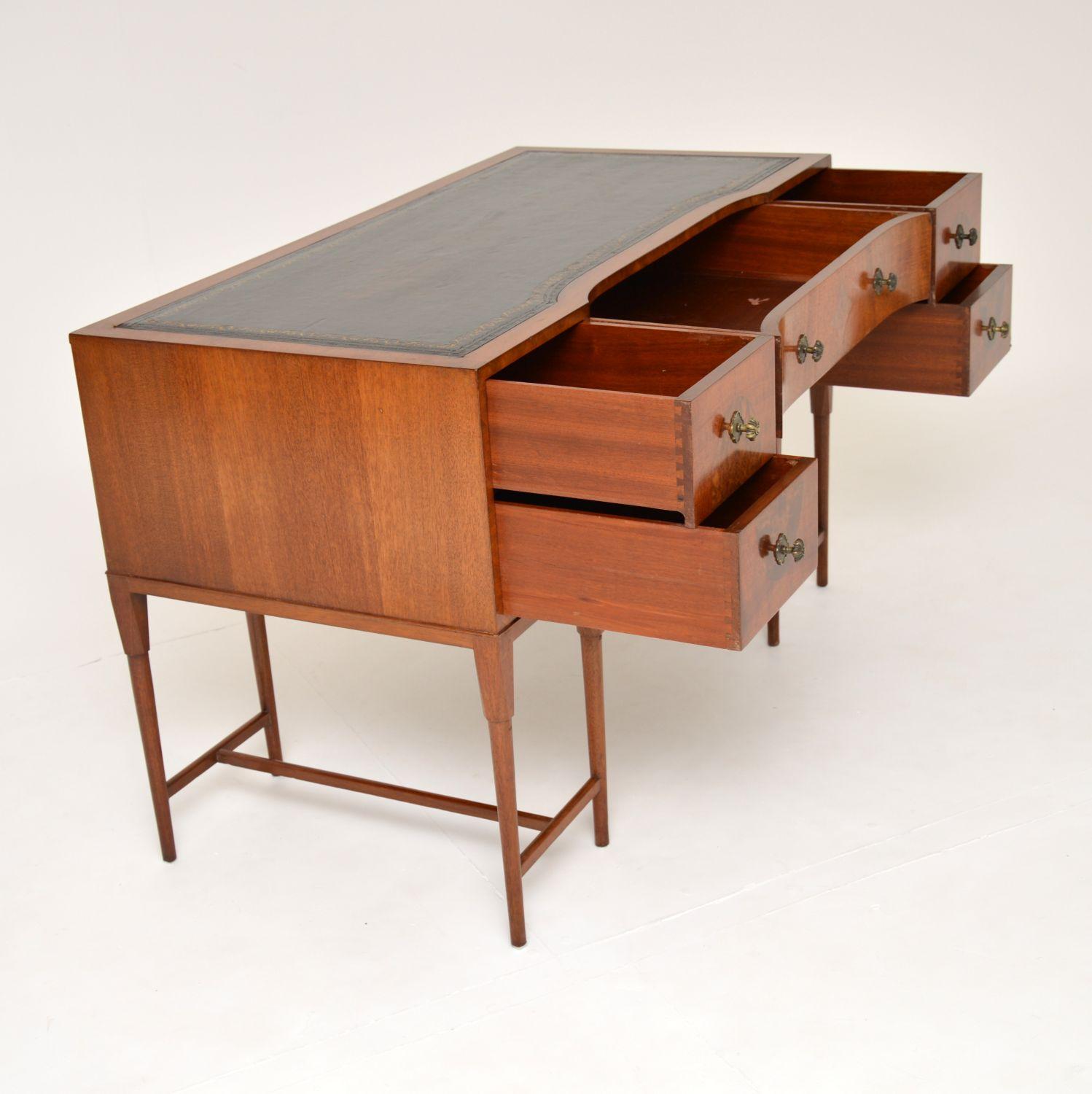 Antique Walnut & Leather Top Desk 5