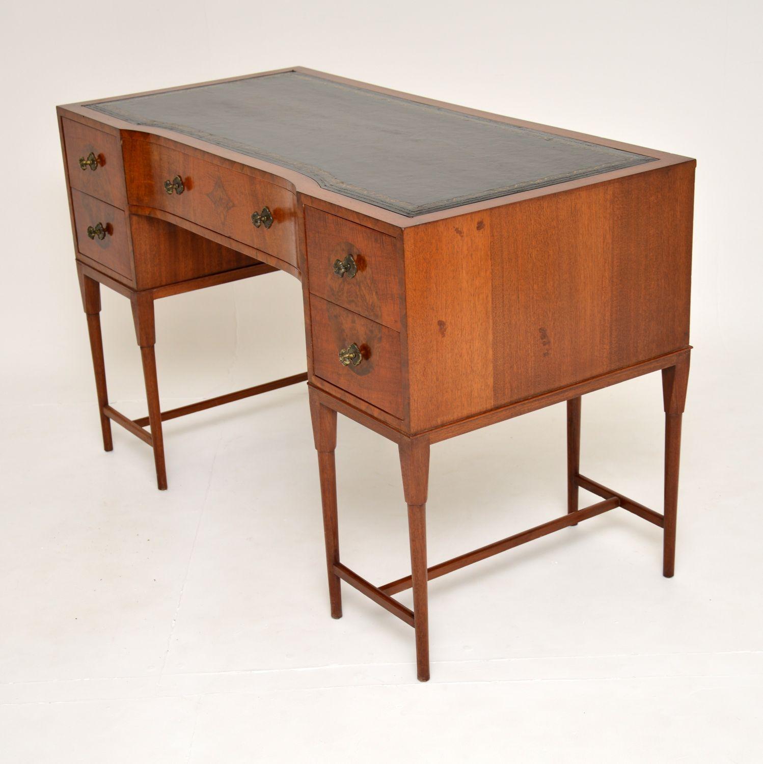Antique Walnut & Leather Top Desk 6