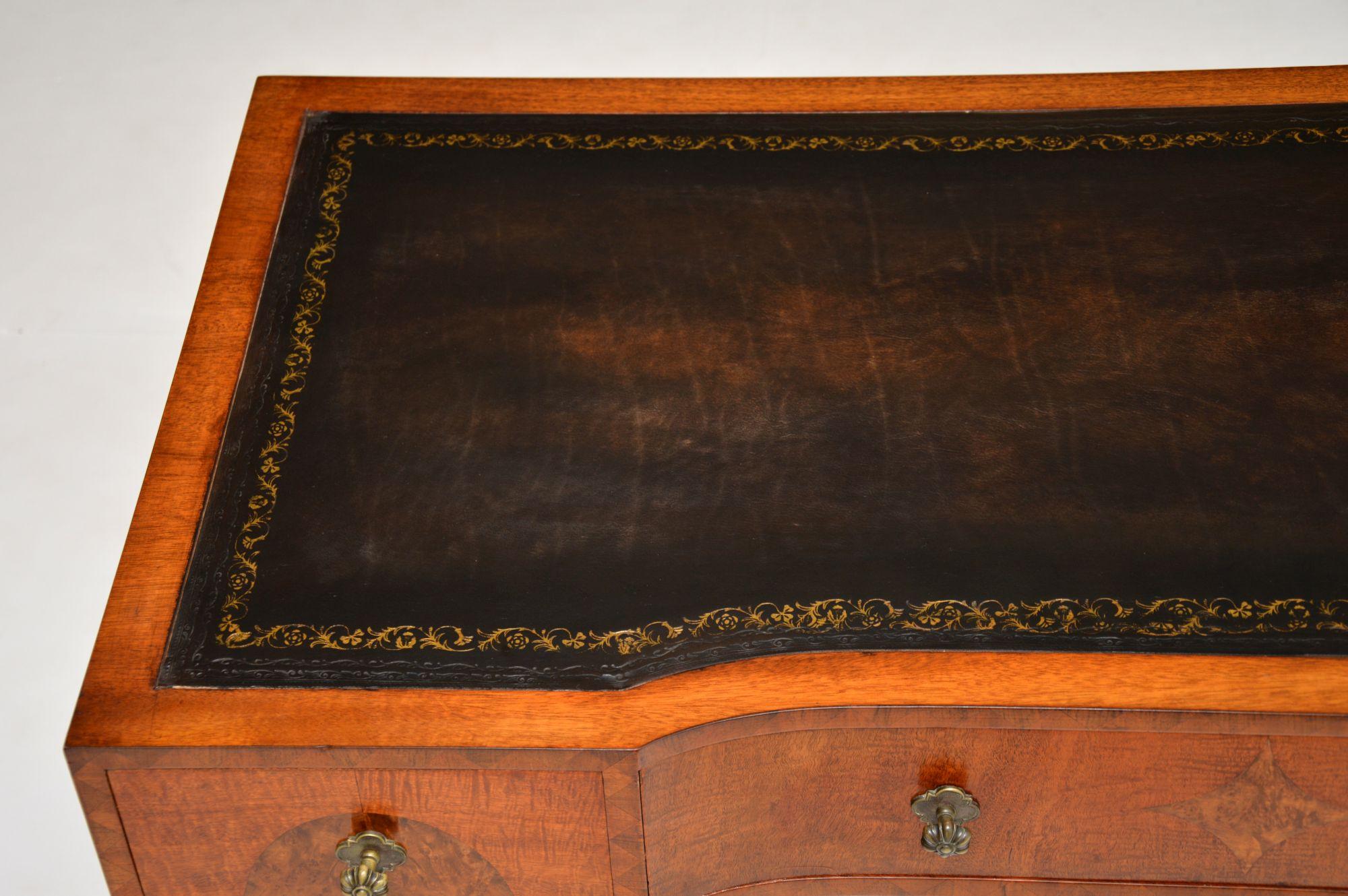 Antique Walnut & Leather Top Desk 2