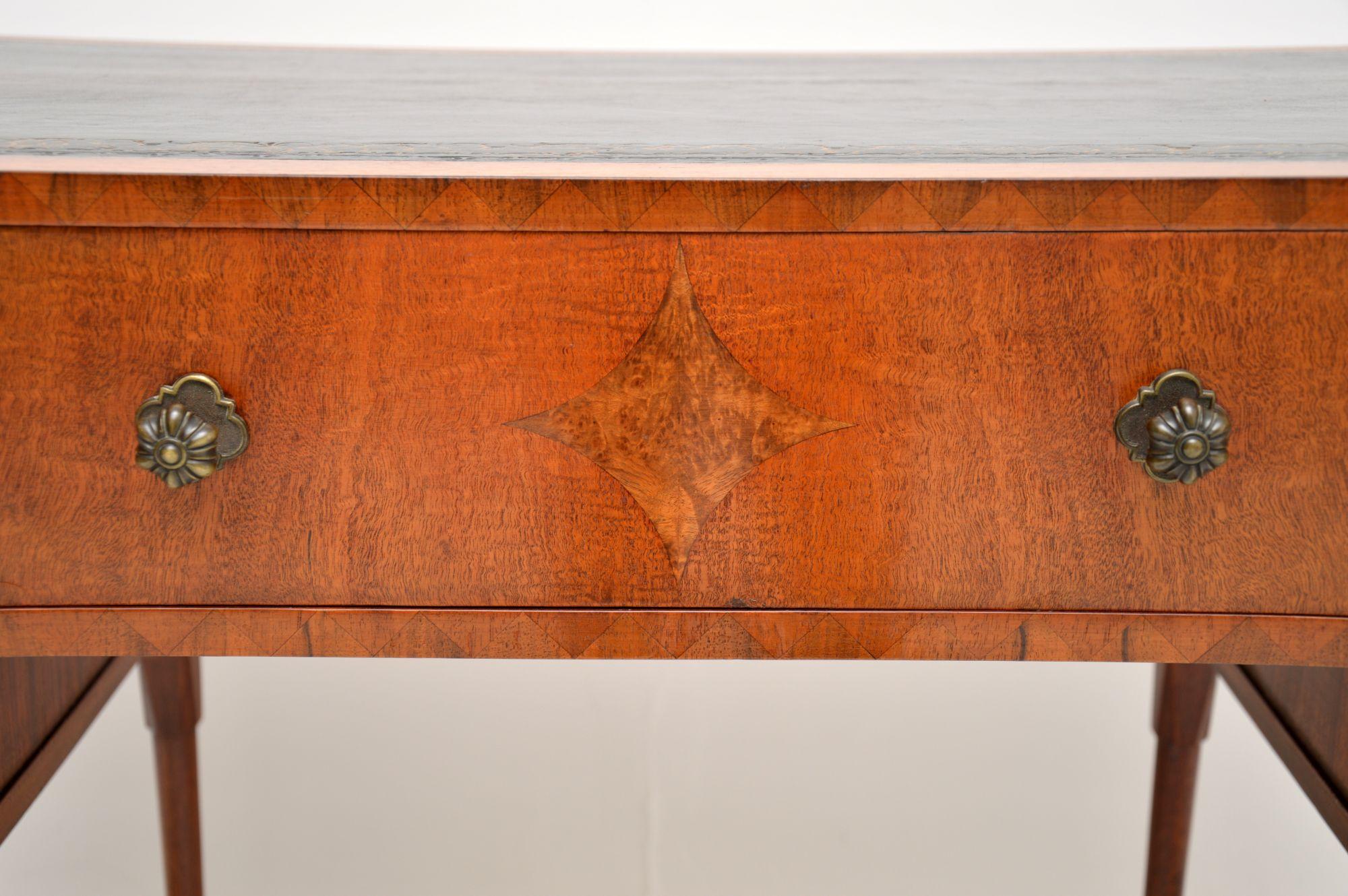 Antique Walnut & Leather Top Desk 3
