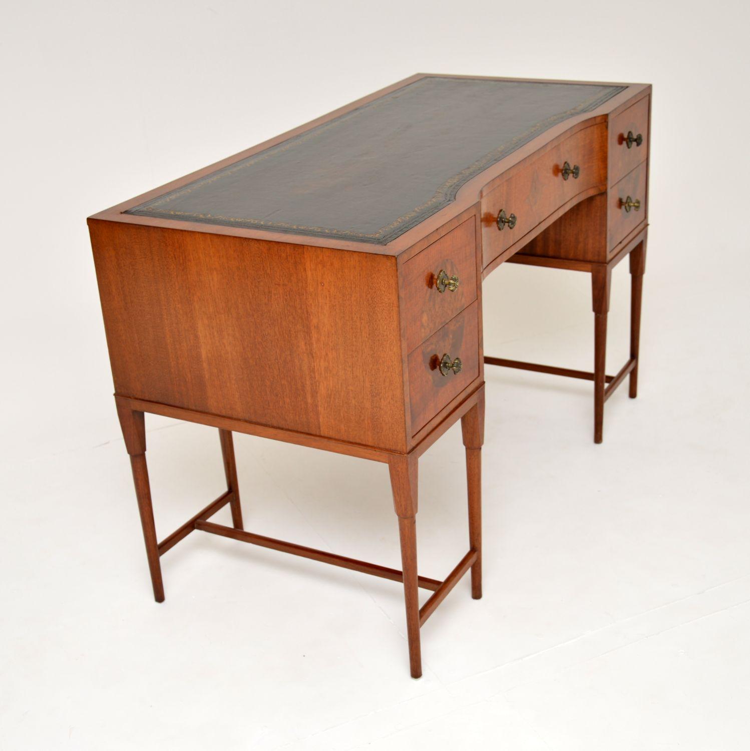 Antique Walnut & Leather Top Desk 4