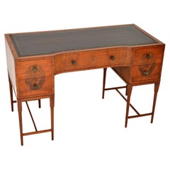 Antique Walnut & Leather Top Desk