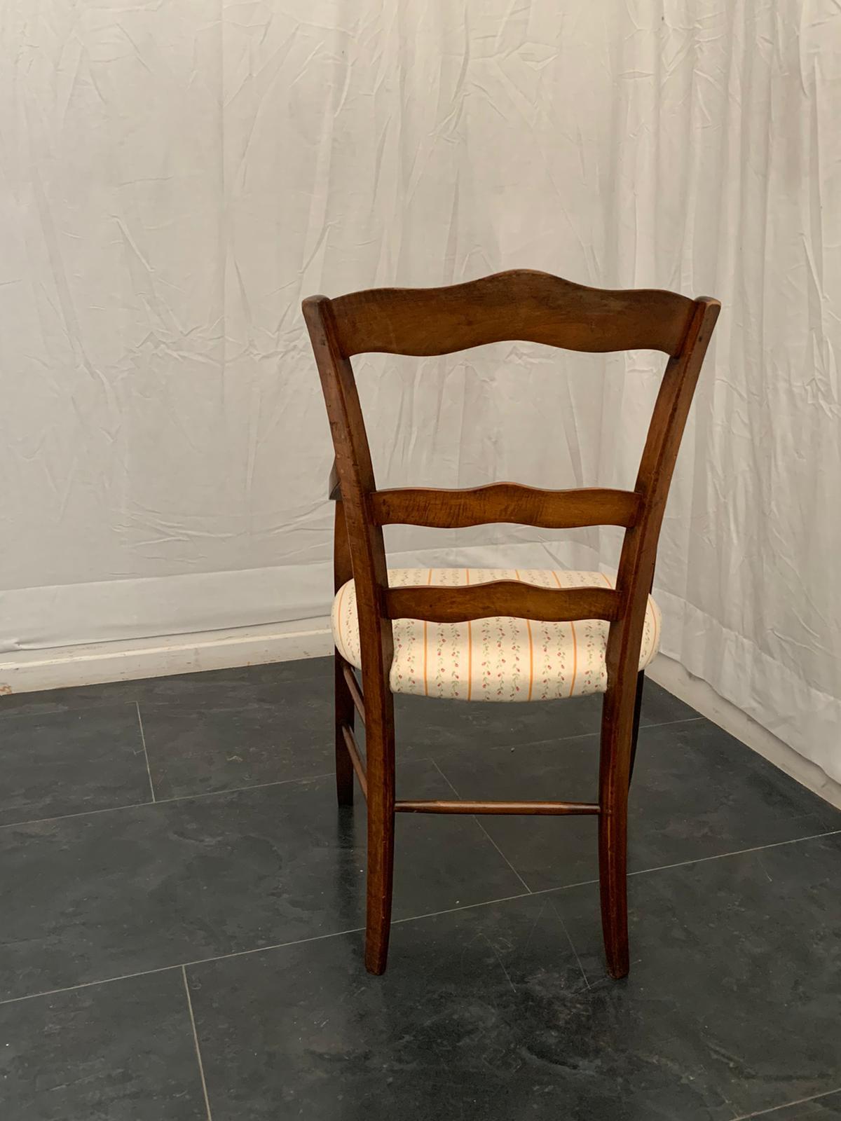 Italian Antique Walnut Lounge Chair For Sale