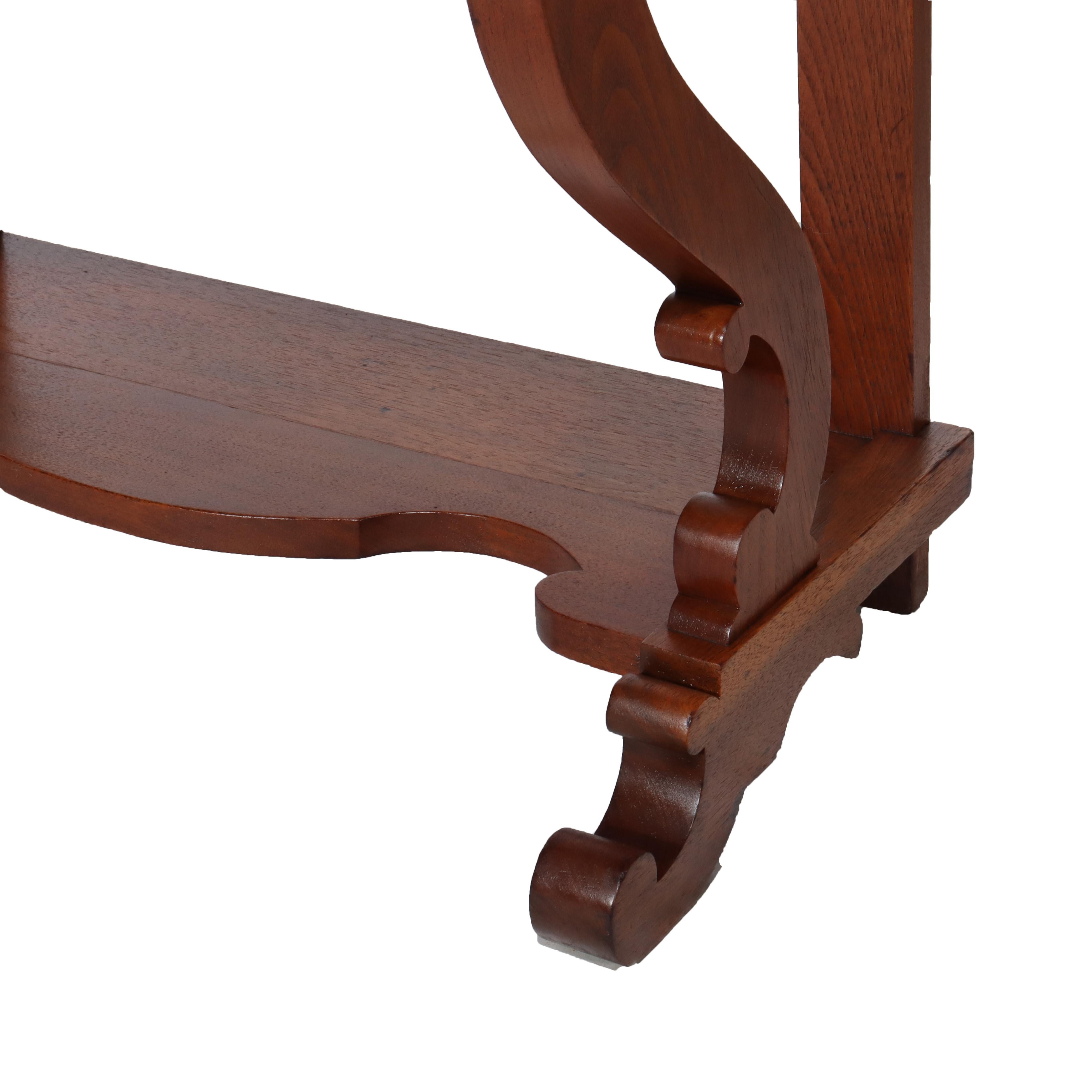 Antique Walnut Marble Top Washstand with Backsplash C1870 In Good Condition For Sale In Big Flats, NY