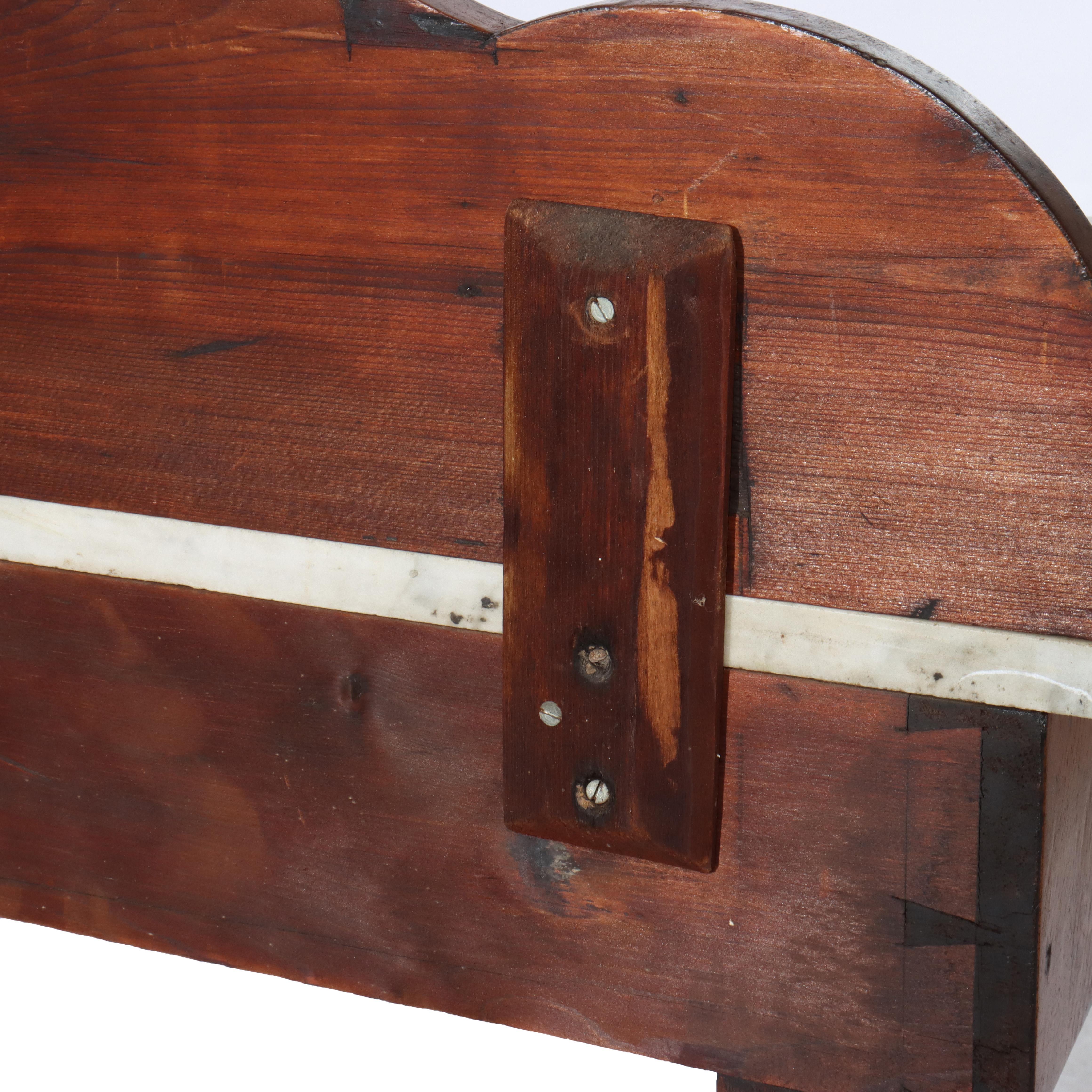 Antique Walnut Marble Top Washstand with Backsplash C1870 For Sale 4