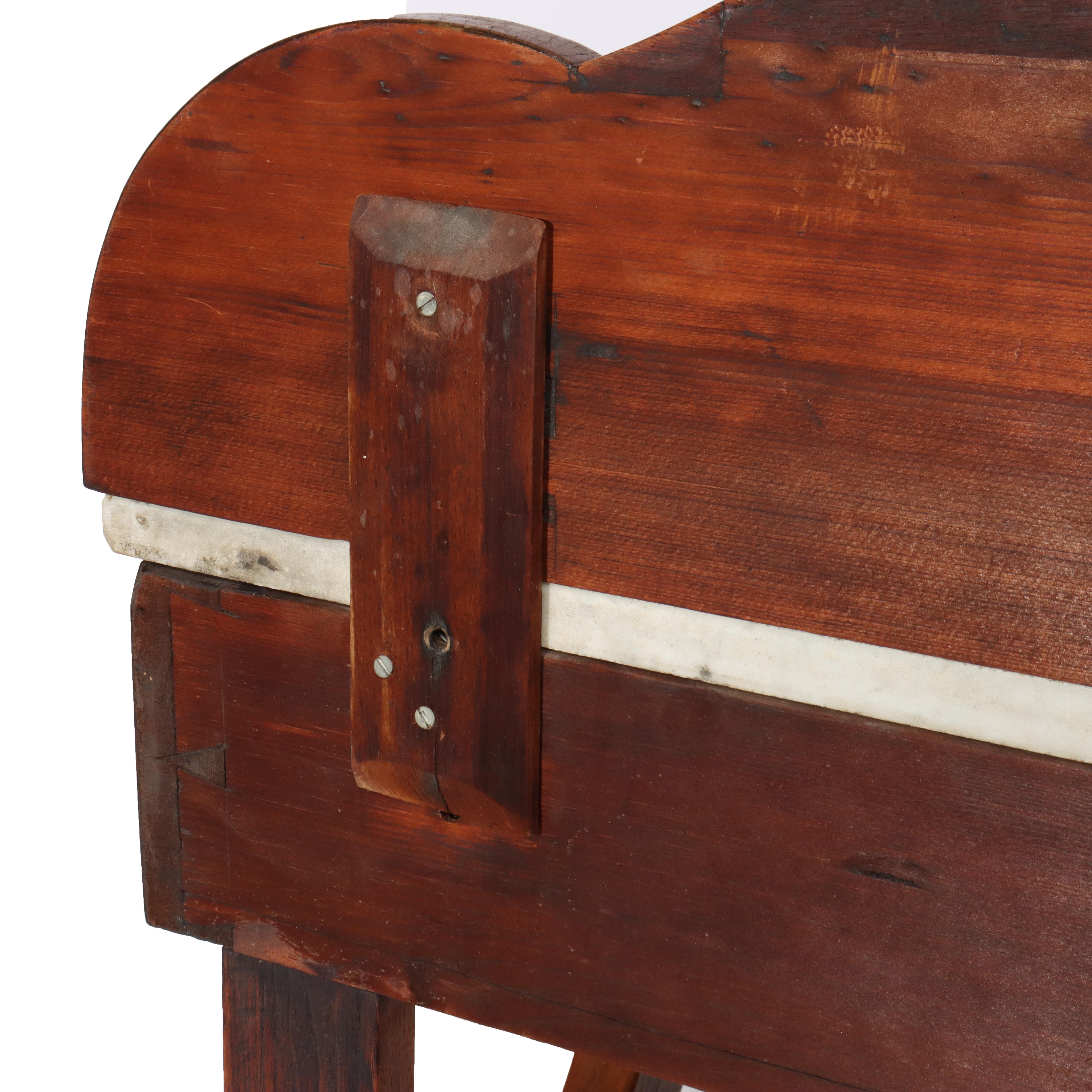 Antique Walnut Marble Top Washstand with Backsplash C1870 For Sale 5