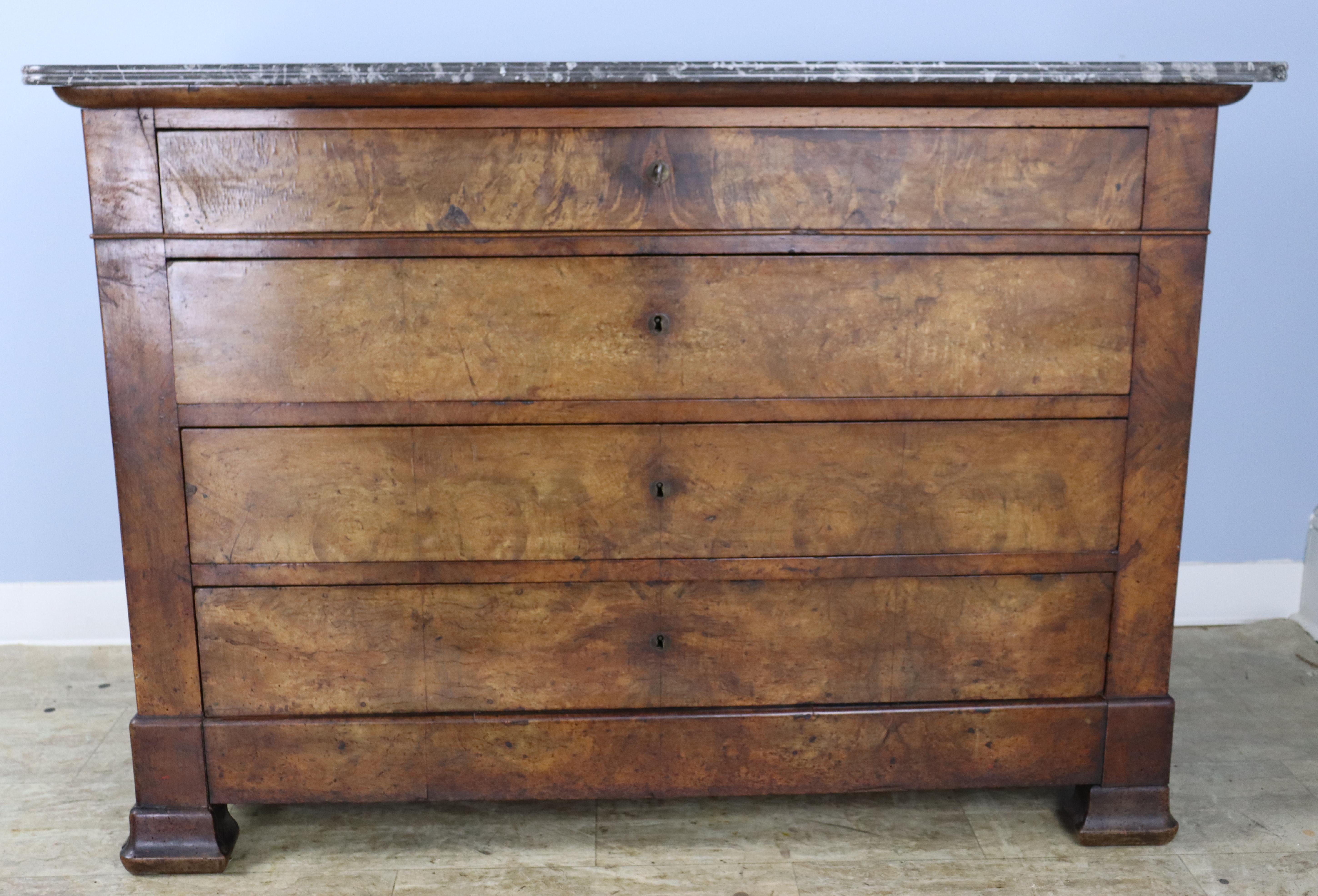 Antique Walnut Marble Topped Commode In Good Condition For Sale In Port Chester, NY