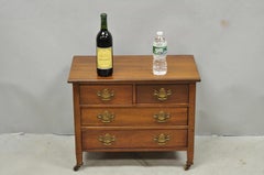 Antique Walnut Miniature Salesman Sample Small Chippendale Chest of Drawers