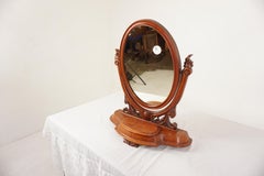 Antique Walnut Mirror, Victorian Walnut Dressing Mirror, Scotland 1880, H1065