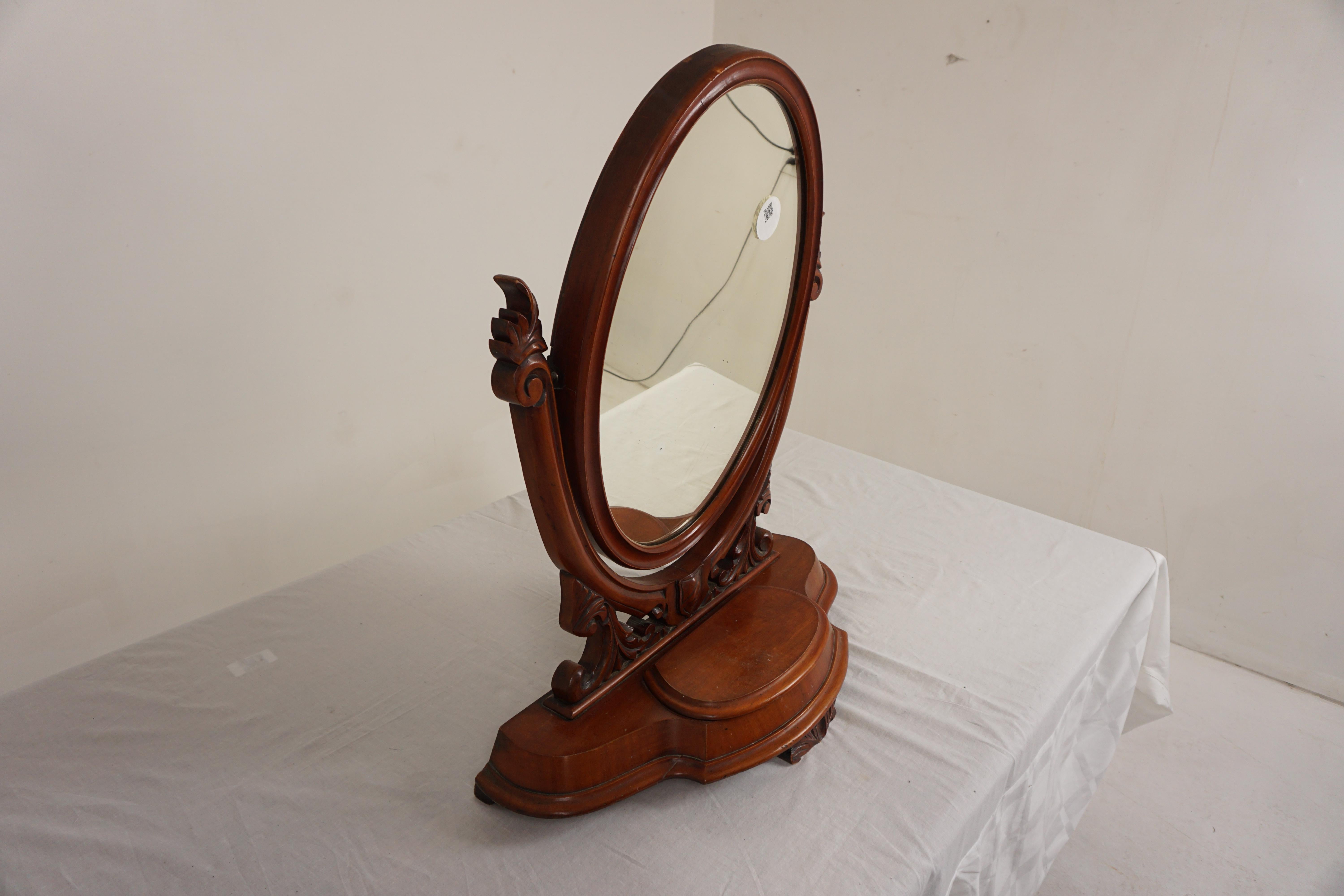 Antiker Spiegel aus Nussbaumholz, viktorianischer Kommodenspiegel aus Nussbaumholz, Schottland 1880, H1065 (Viktorianisch) im Angebot