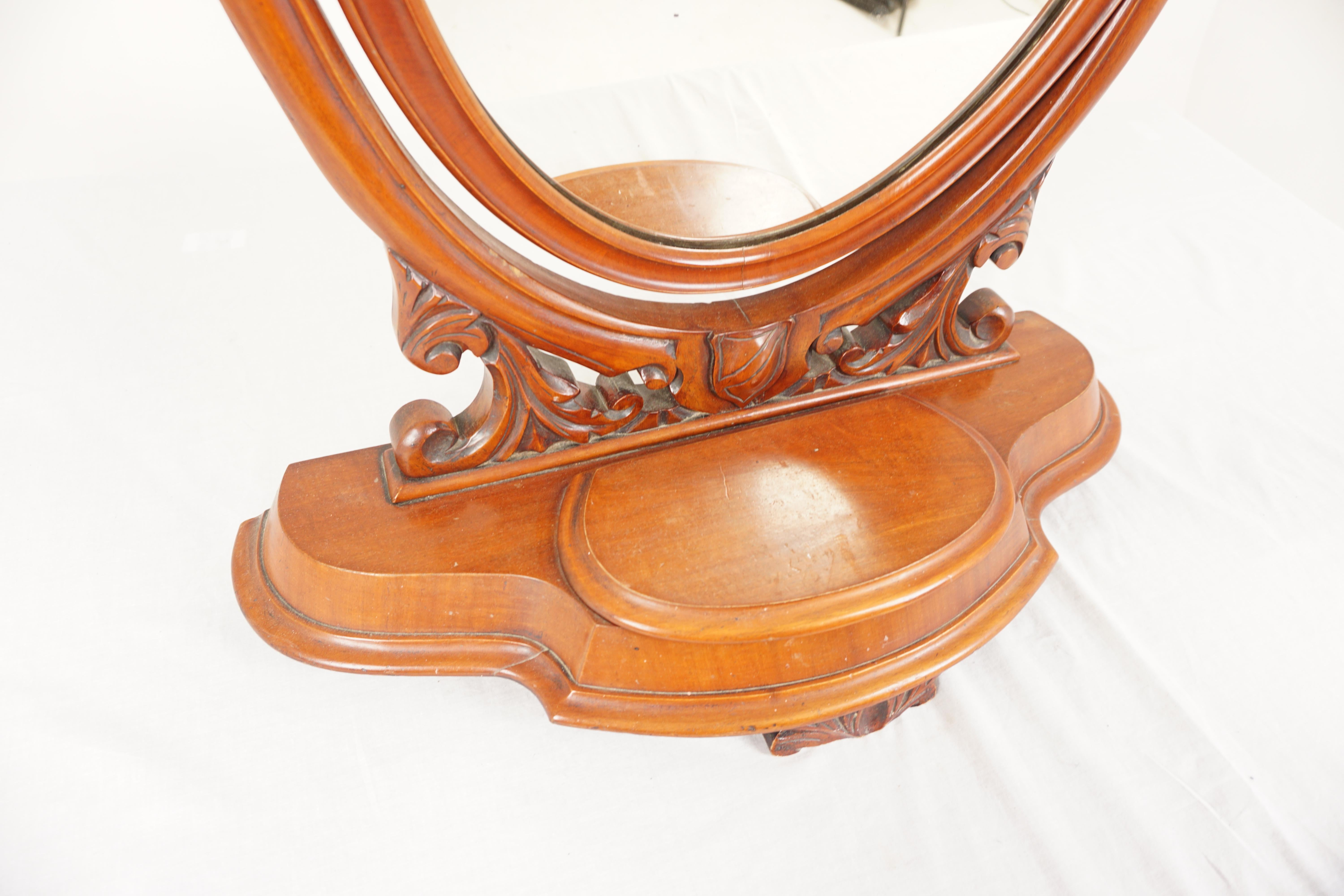 Hand-Crafted Antique Walnut Mirror, Victorian Walnut Dressing Mirror, Scotland 1880, H1065 For Sale