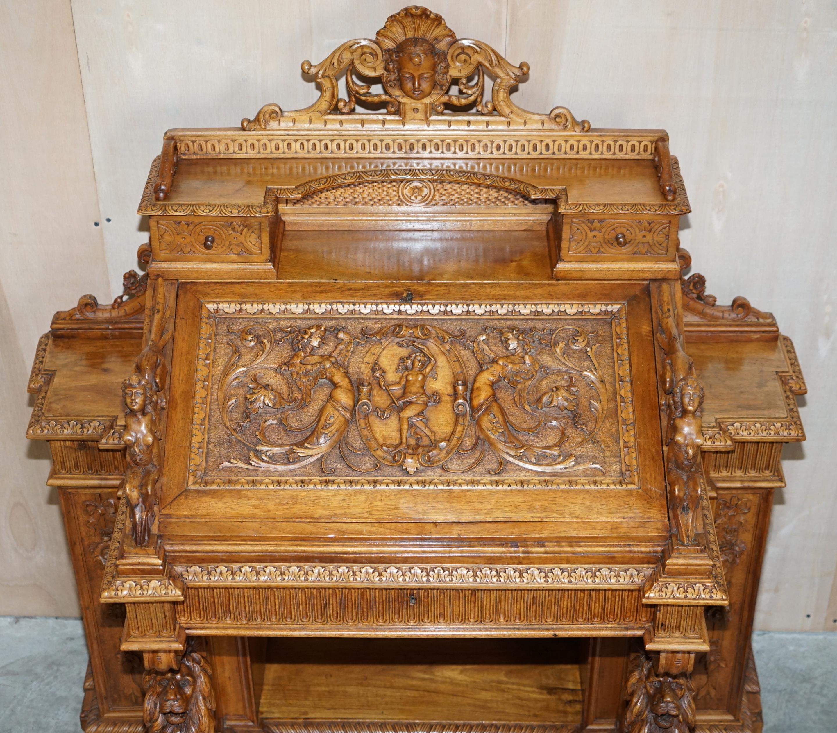 1880 victorian walnut mechanical desk
