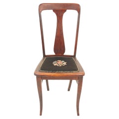 Antique Walnut Needlepoint T Back Desk Chair, America 1910, H1159