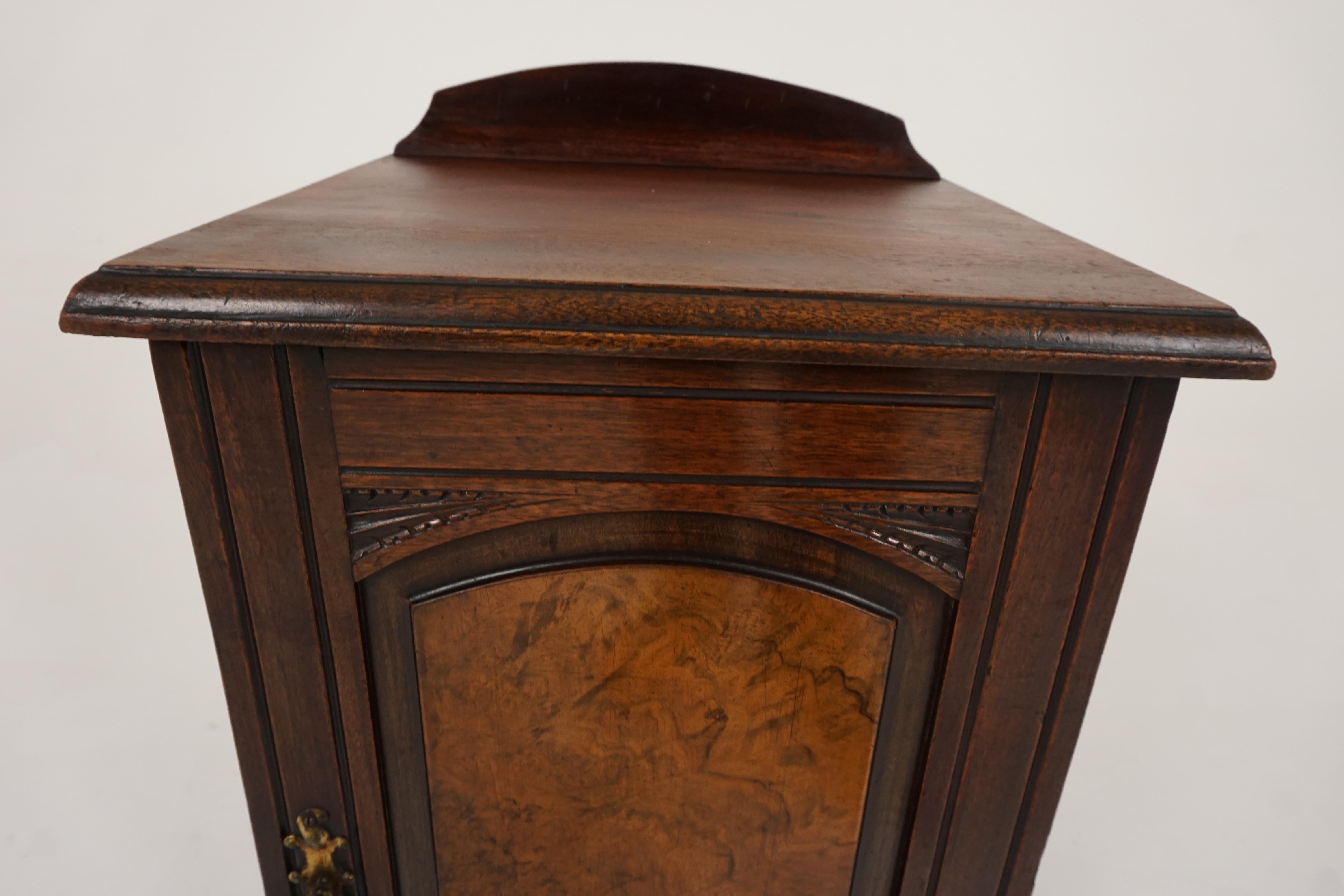 Hand-Crafted Antique Walnut Nightstand, Bedside, Lamp Table, Scotland 1890, B2251