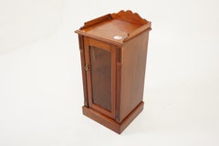 Antique Walnut Nightstand, Victorian Bedside & Lamp Table, Scotland 1880, H091