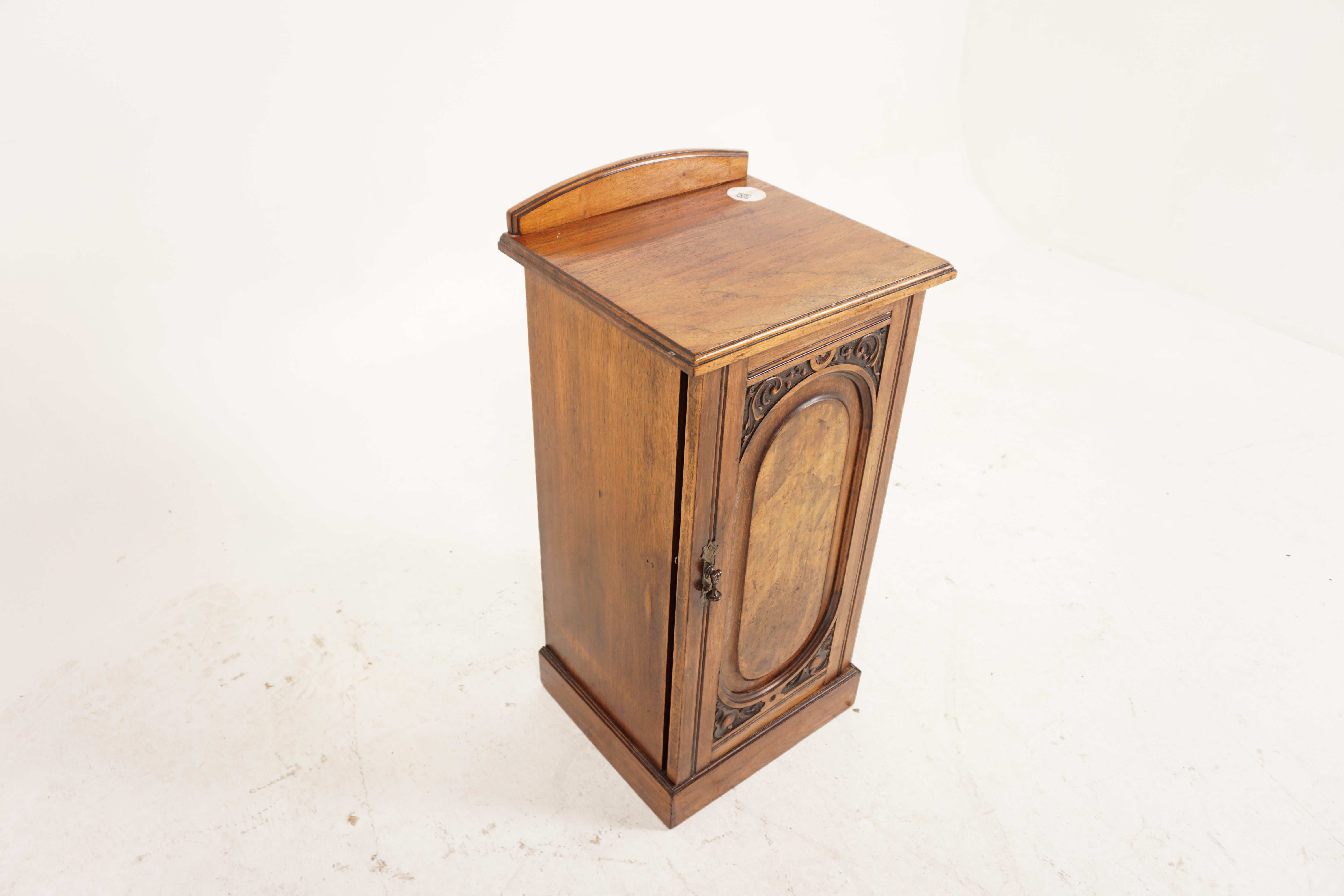 Hand-Crafted Antique Walnut Nightstand, Victorian Lamp & Bedside Table, Scotland 1880, H1066