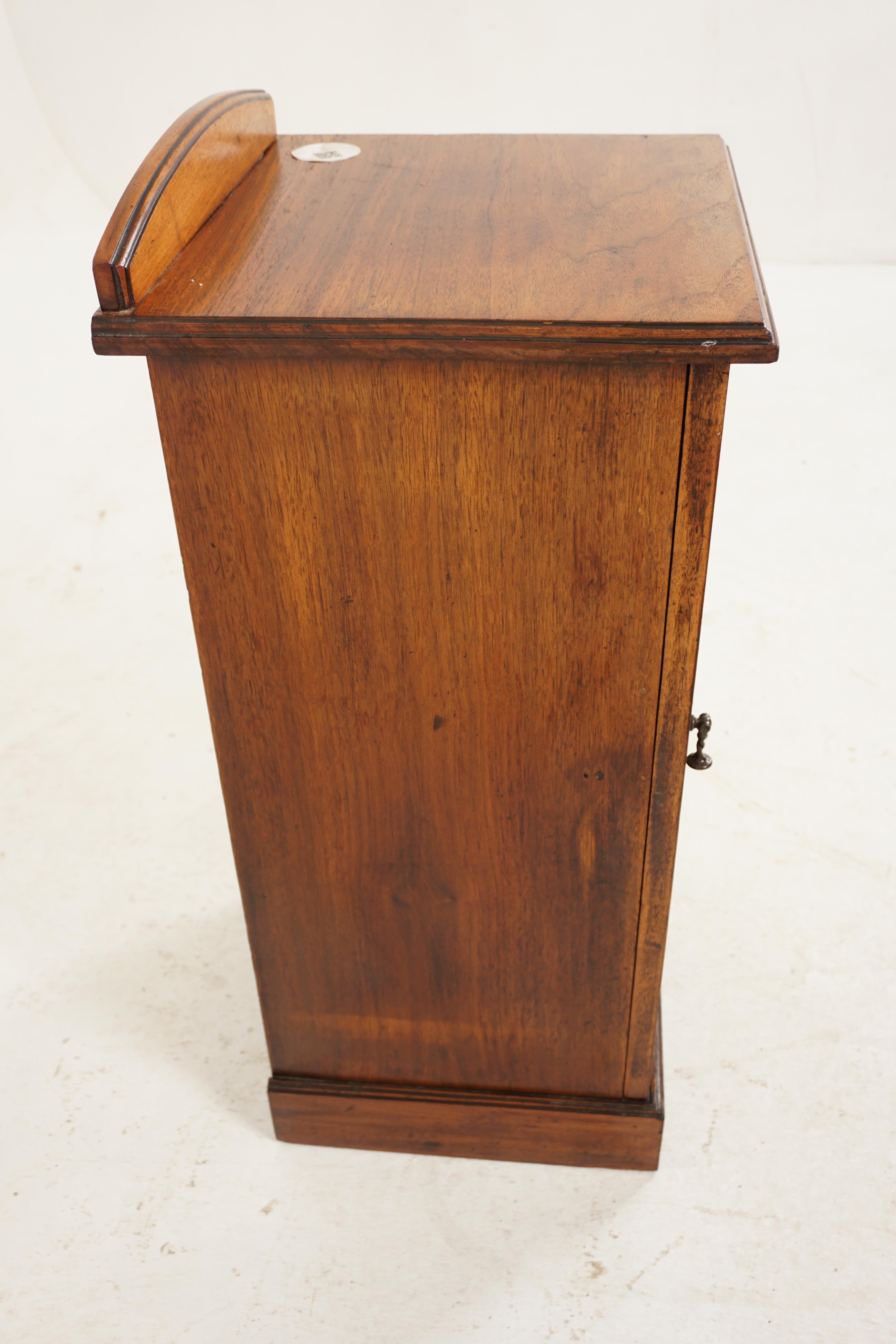 Antique Walnut Nightstand, Victorian Lamp & Bedside Table, Scotland 1880, H1066 3