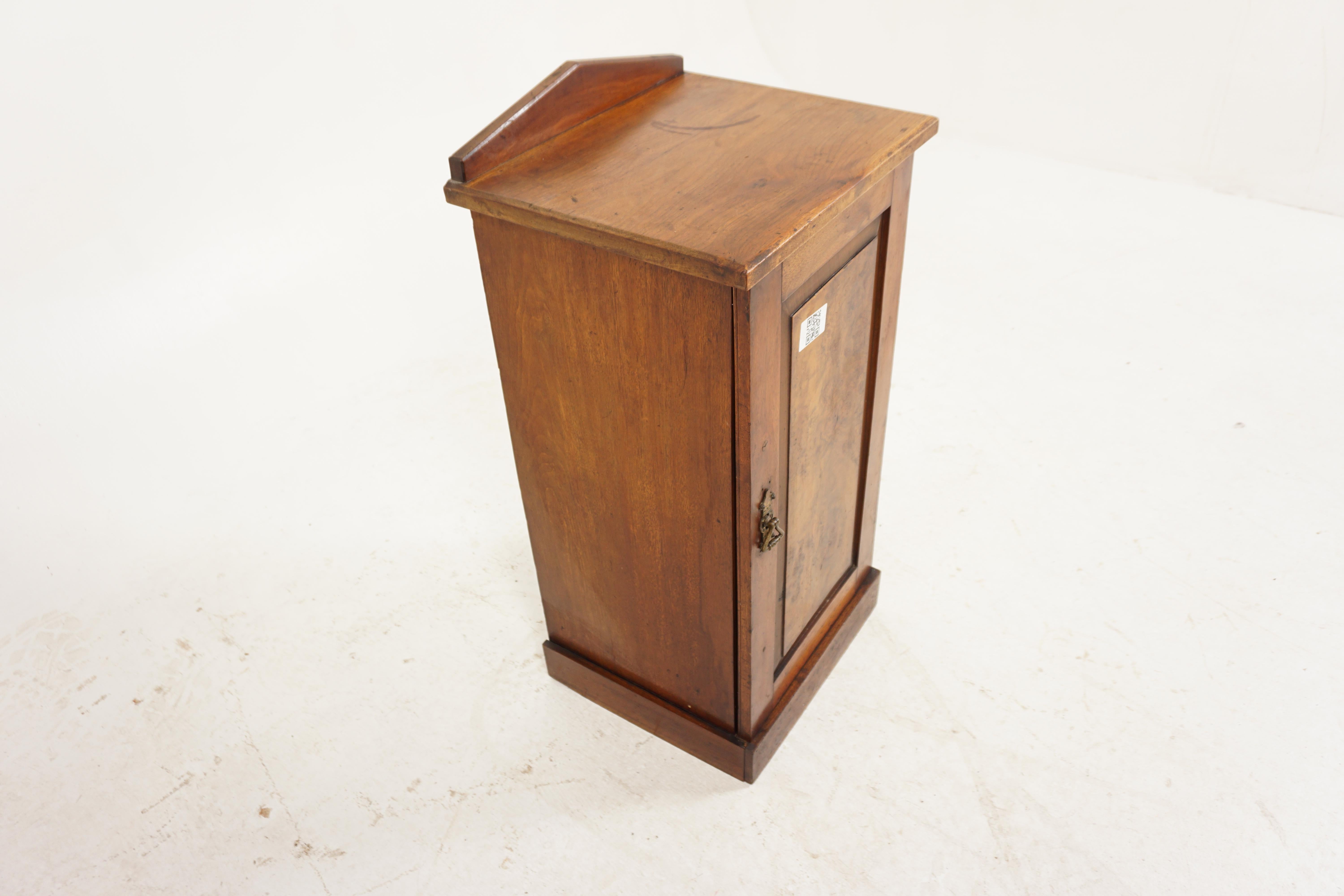 Scottish Antique Walnut Nightstand, Victorian Walnut Lamp Table, Scotland 1880, H967