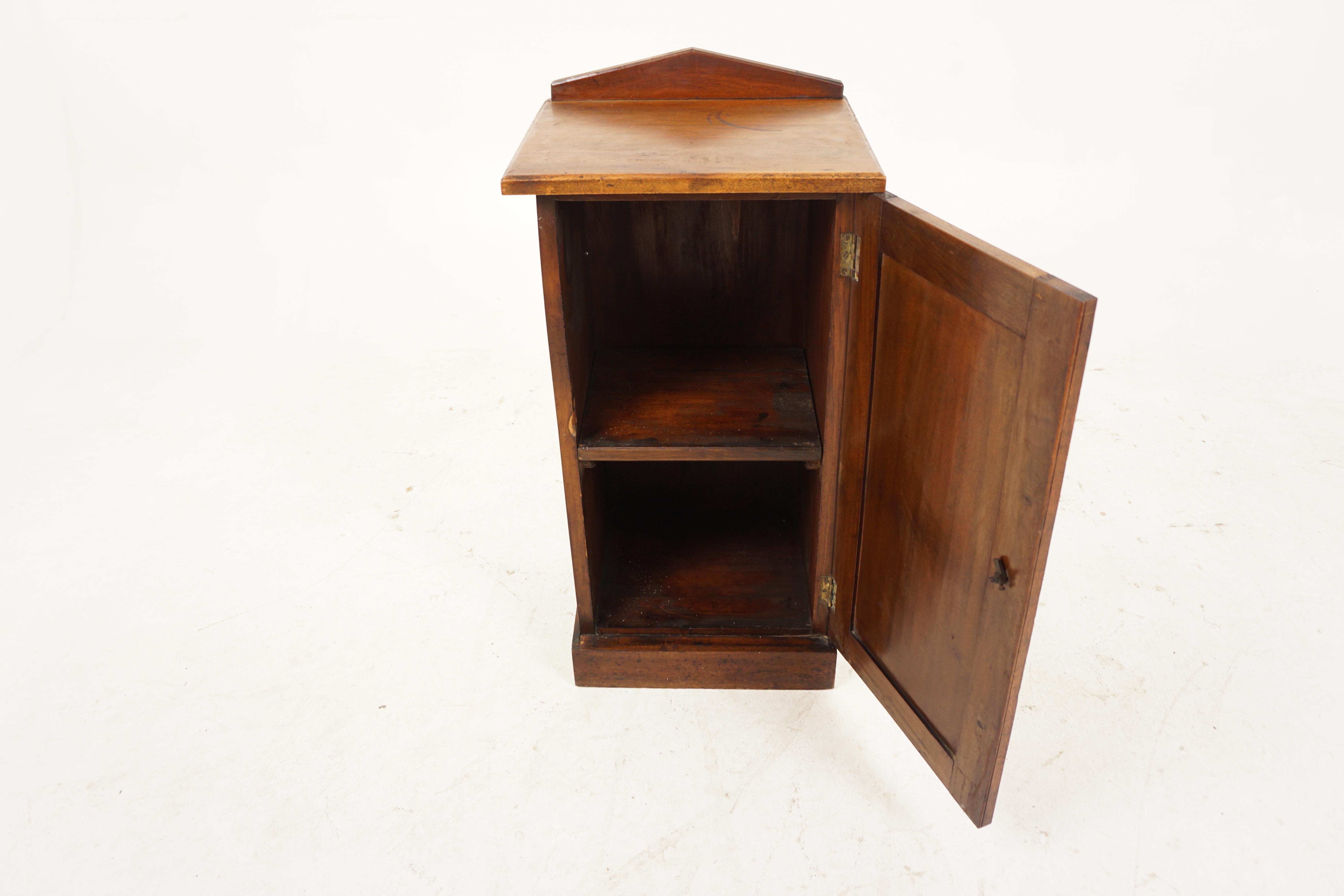 Hand-Crafted Antique Walnut Nightstand, Victorian Walnut Lamp Table, Scotland 1880, H967