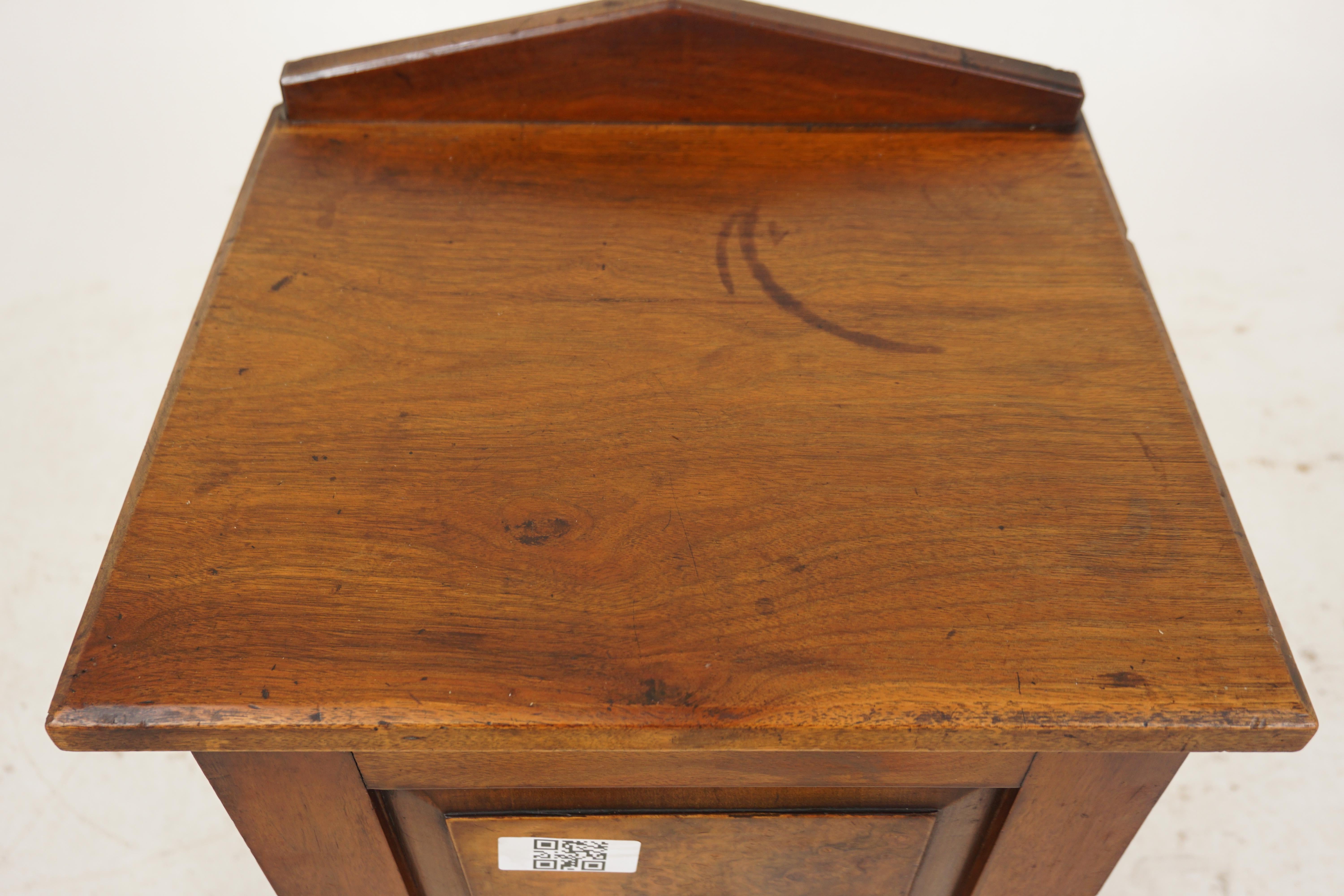 Late 19th Century Antique Walnut Nightstand, Victorian Walnut Lamp Table, Scotland 1880, H967