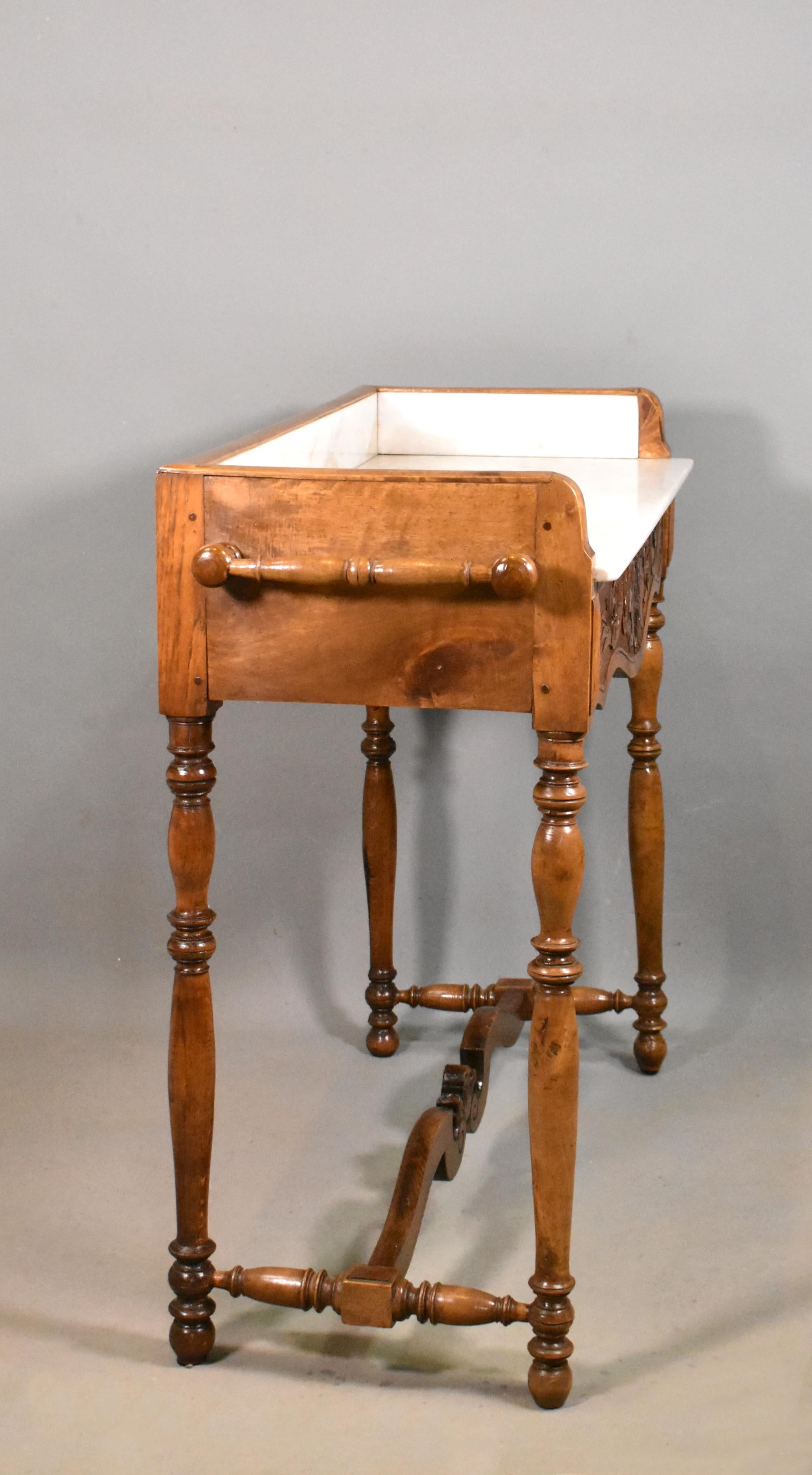 Antique Walnut & Oak Washstand Louis Philippe 19th Century For Sale 4