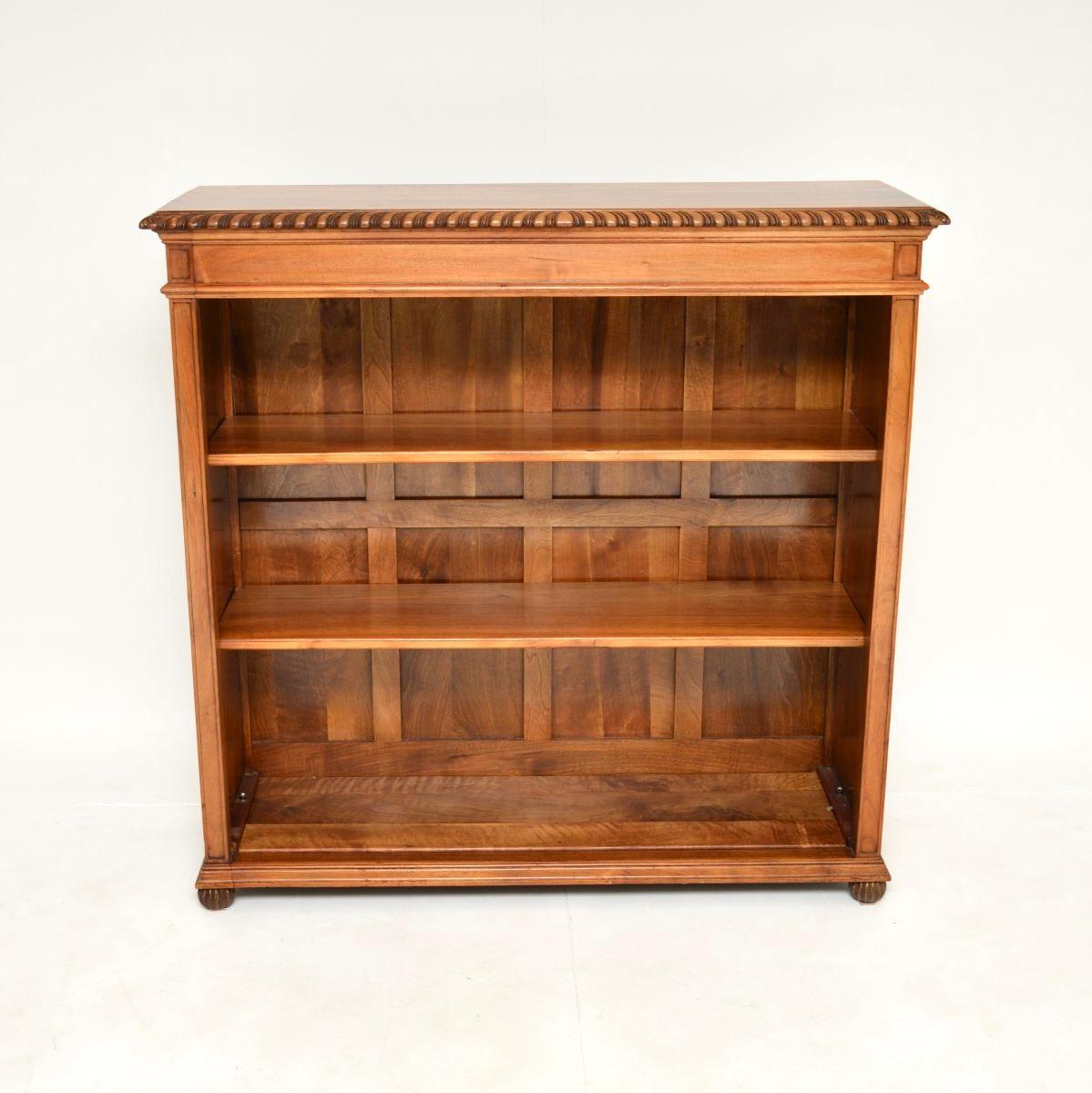 Victorian Antique Walnut Open Bookcase For Sale