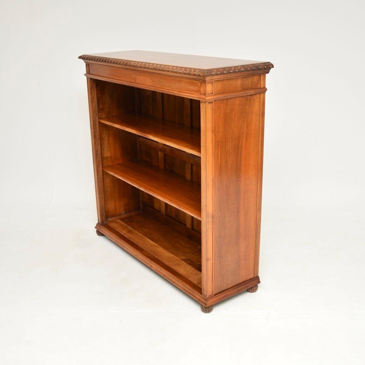 Antique Walnut Open Bookcase For Sale 1