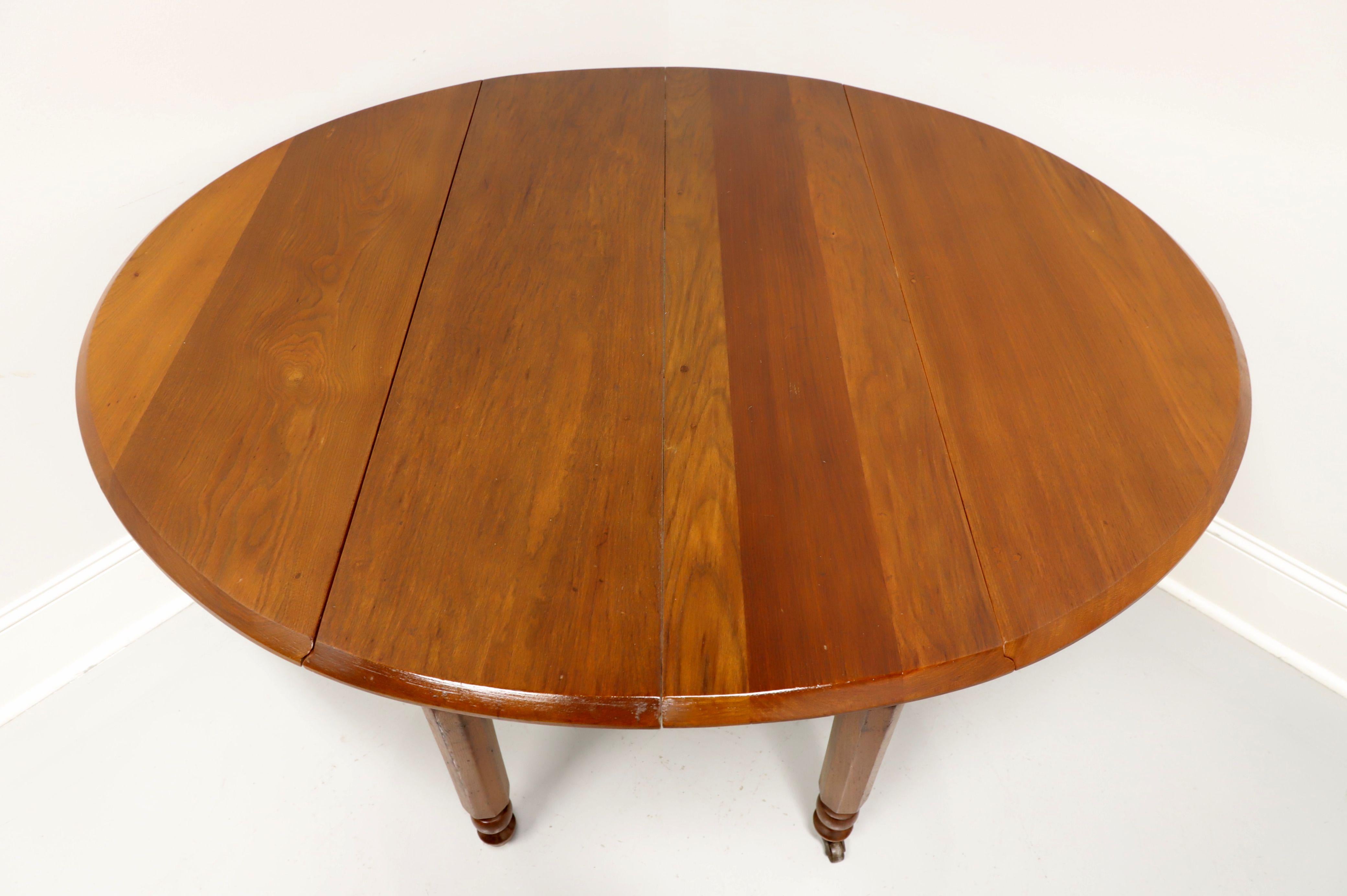 American Colonial Antique Walnut Oval Drop Leaf Dining Table