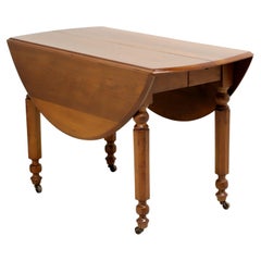 Antique Walnut Oval Drop Leaf Dining Table