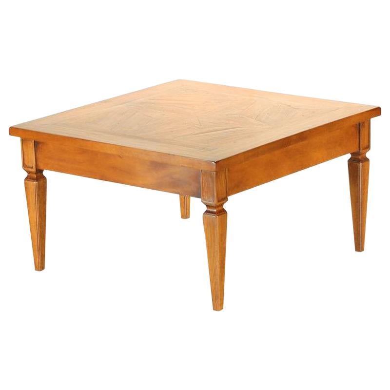 Antique Walnut Parquetry Coffee Table, Italy For Sale