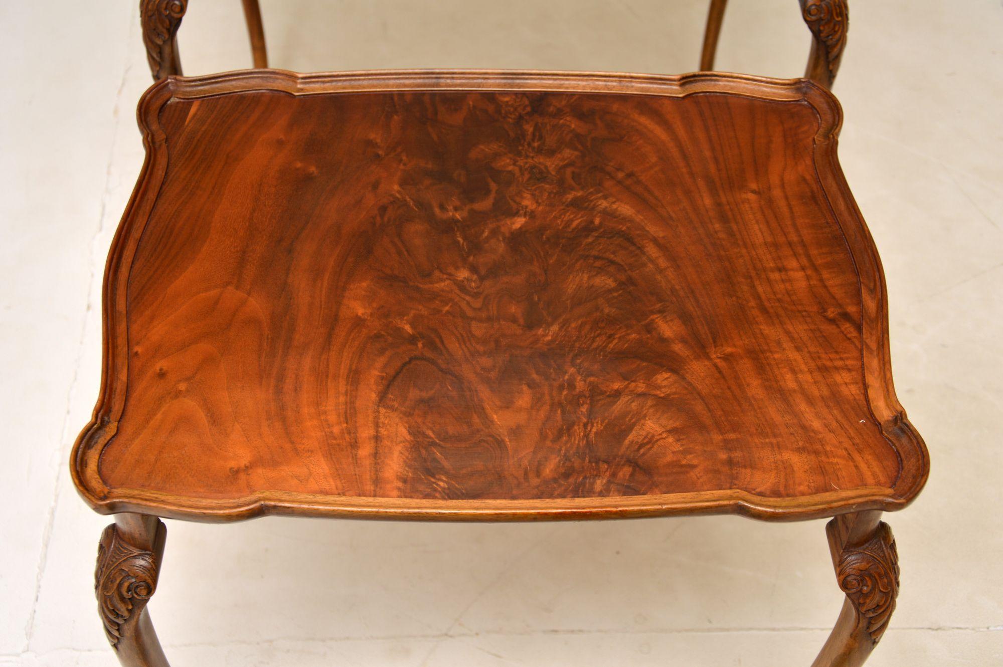 Antique Walnut Pie Crust Nest of Tables 1