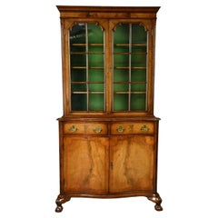 Antique walnut Queen Anne style bookcase