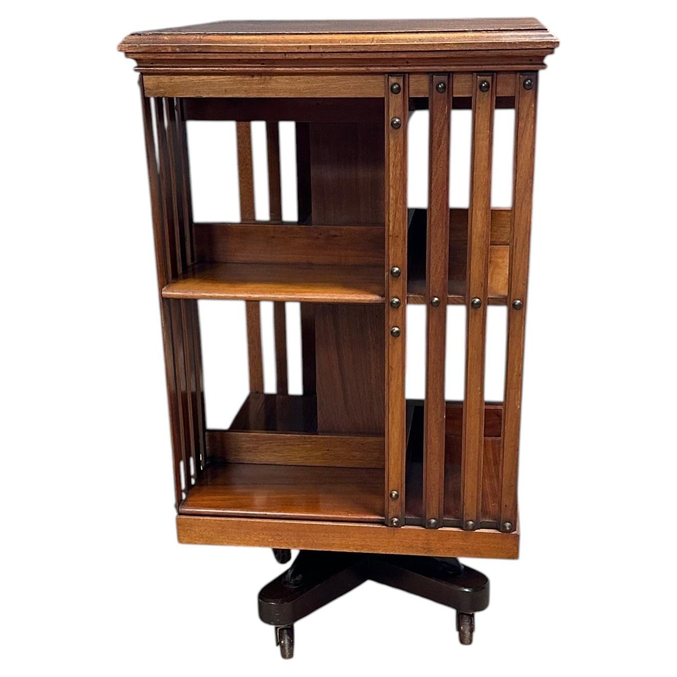 Antique Walnut revolving bookcase For Sale