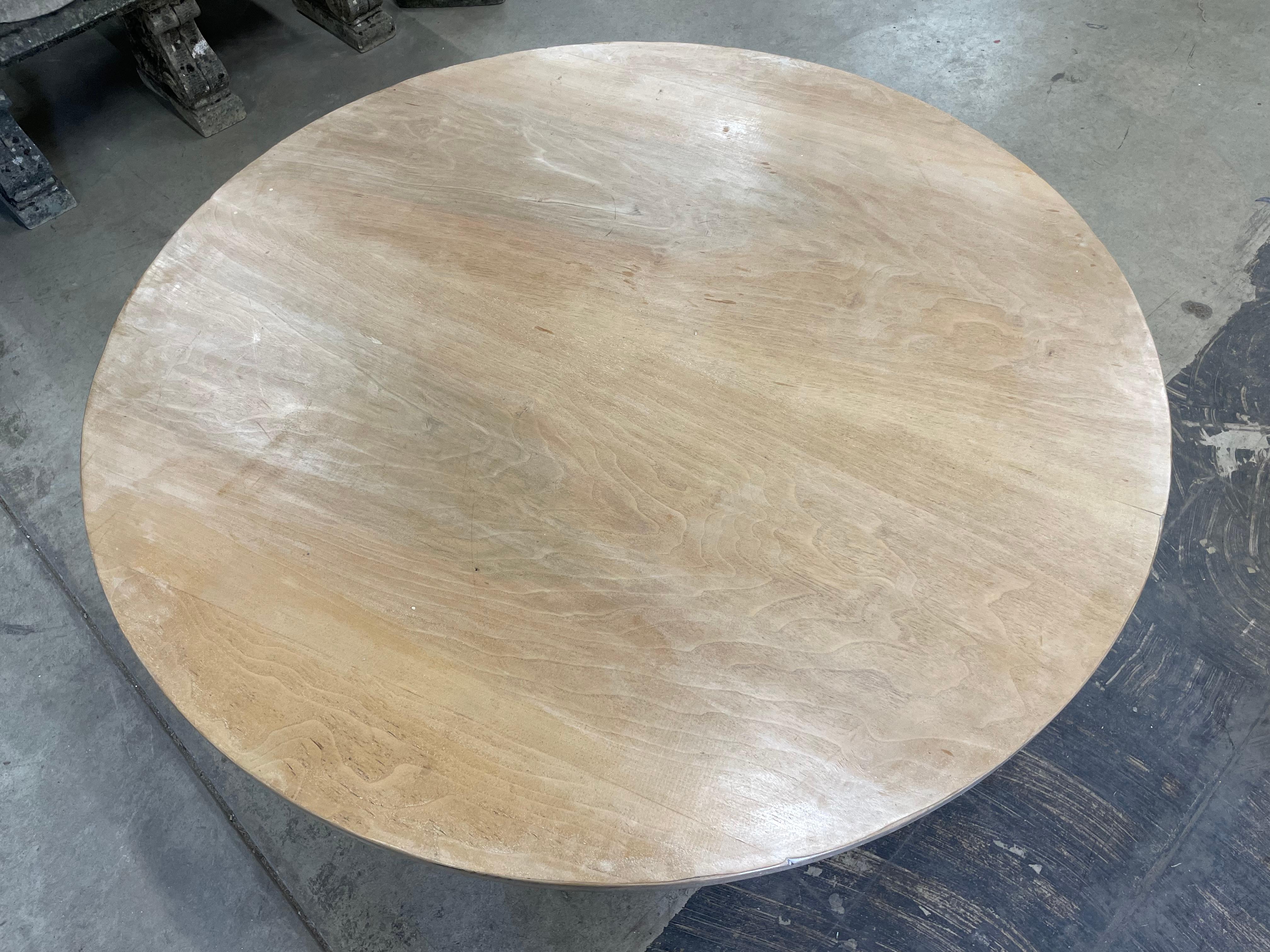 Hand-Carved Antique Walnut Round Breakfast Table For Sale