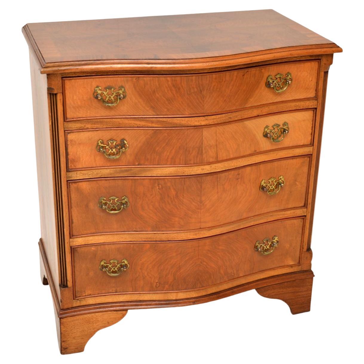Antique Walnut Serpentine Chest of Drawers For Sale