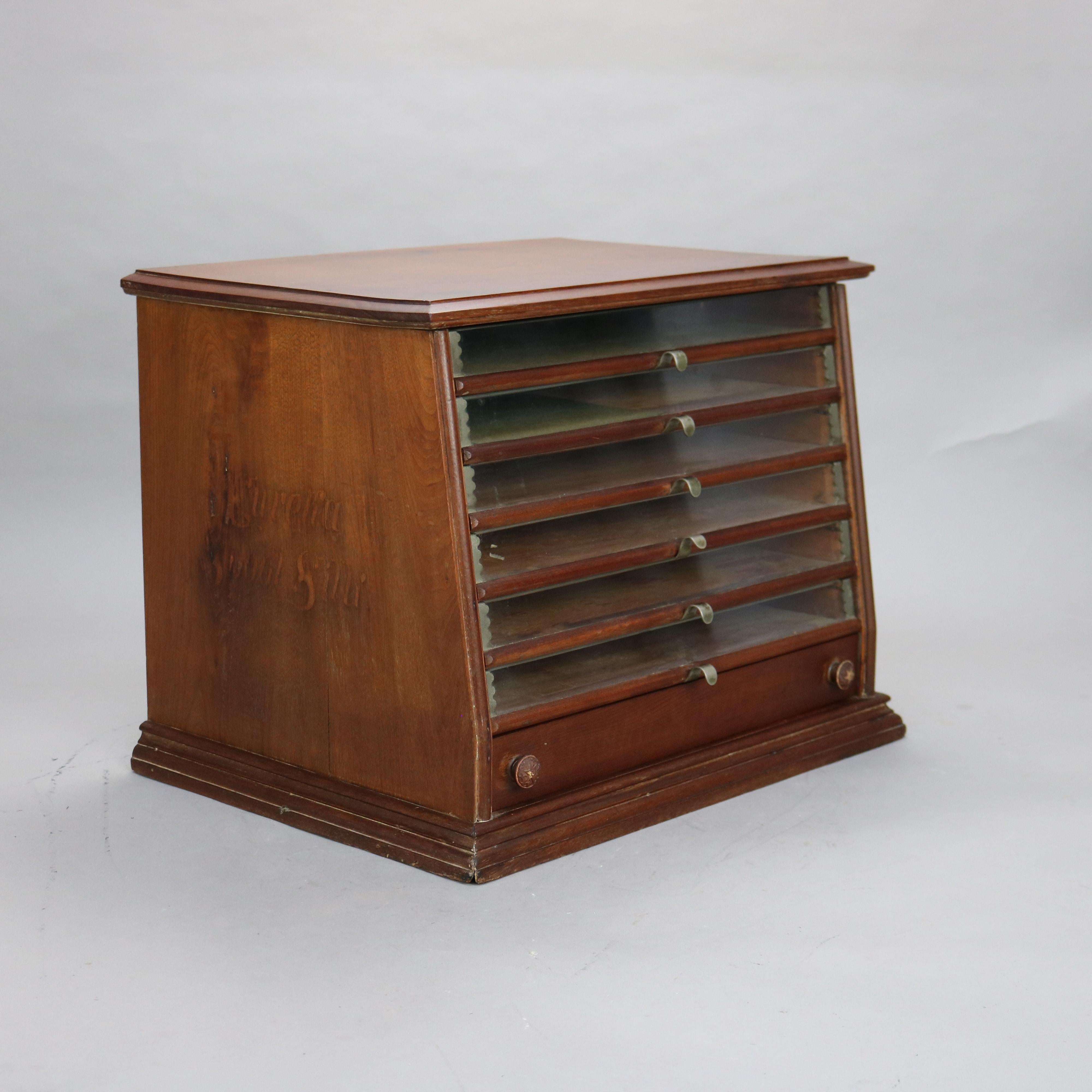 Antique Walnut Seven Drawer Spool Cabinet C1890 8