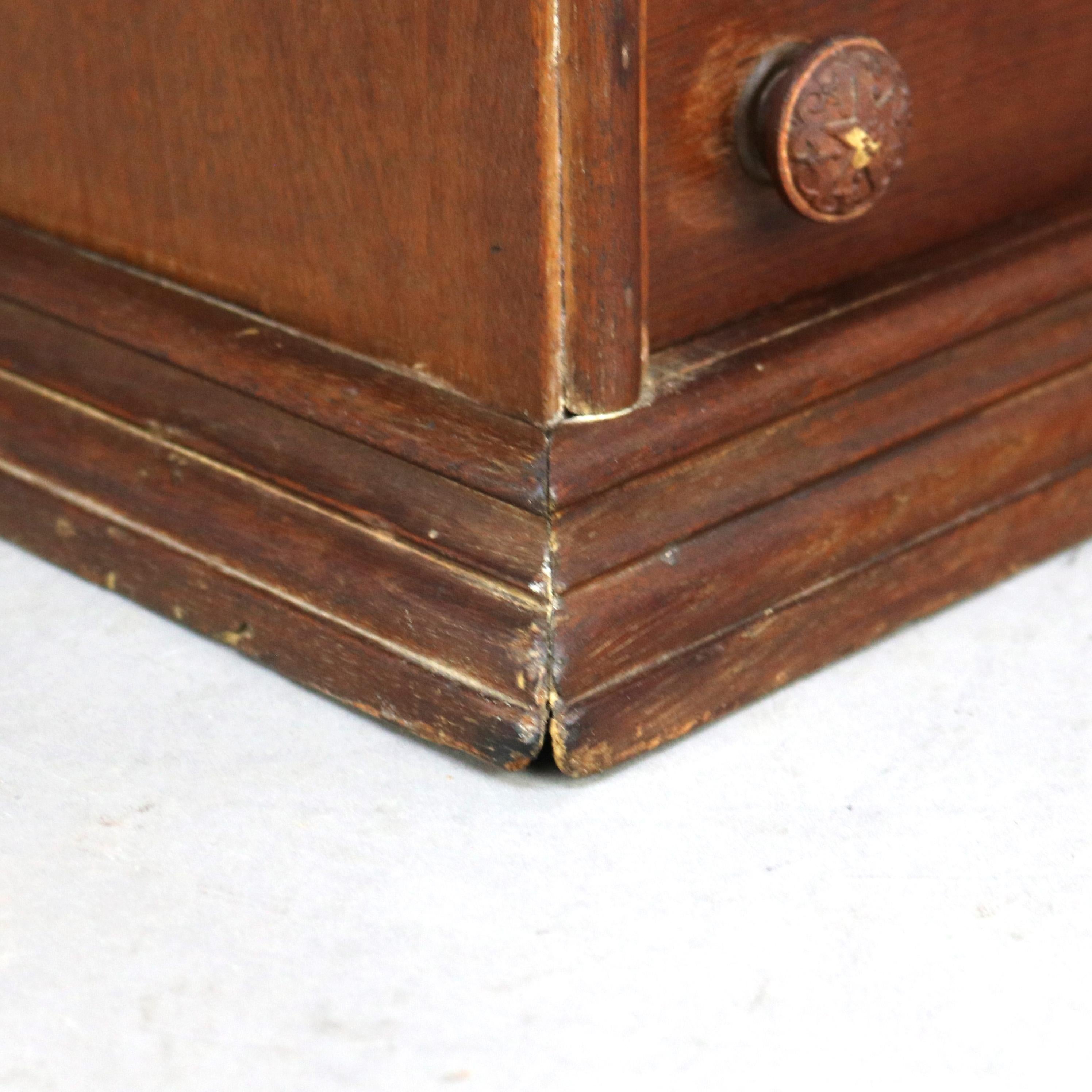 Antique Walnut Seven Drawer Spool Cabinet C1890 9