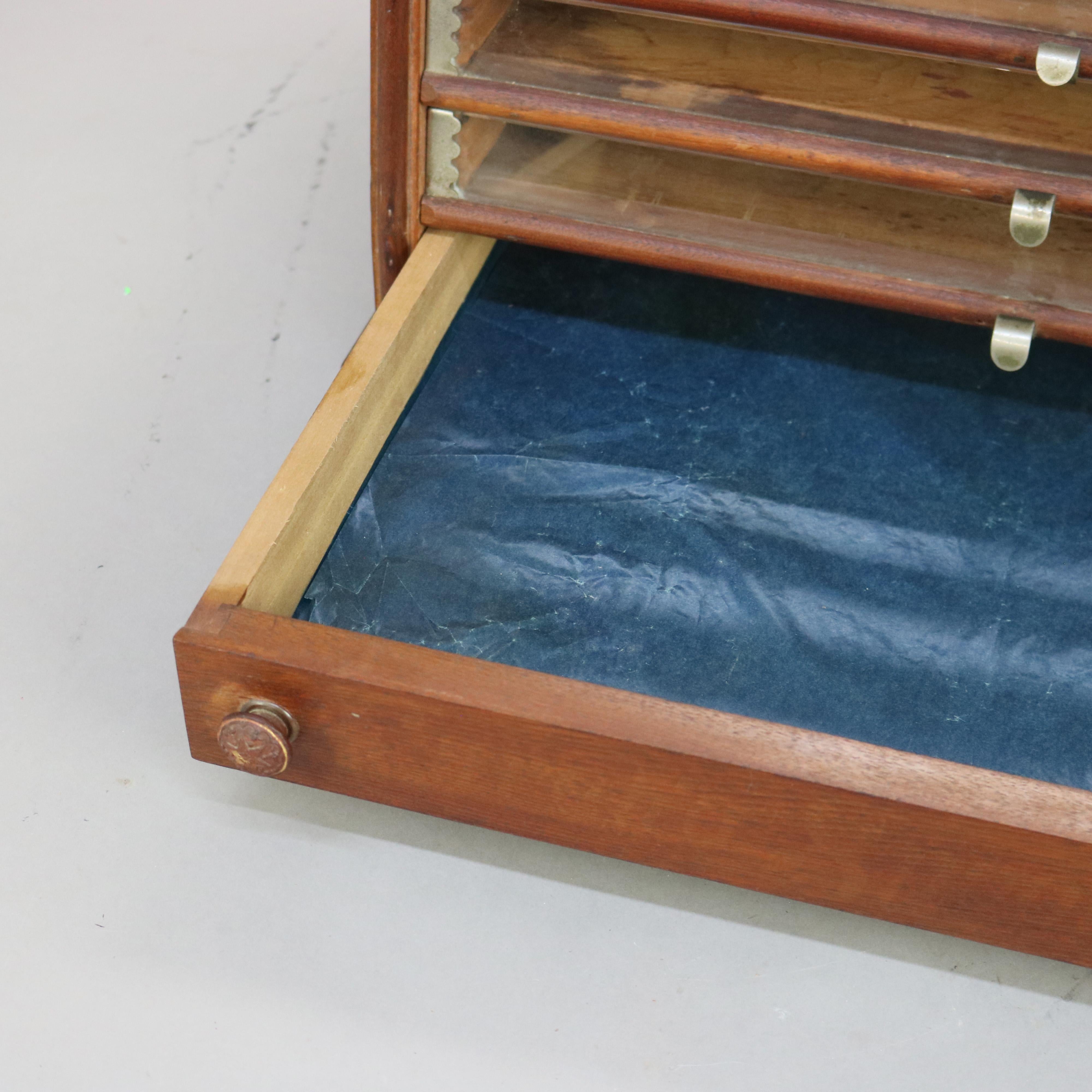 Antique Walnut Seven Drawer Spool Cabinet C1890 1