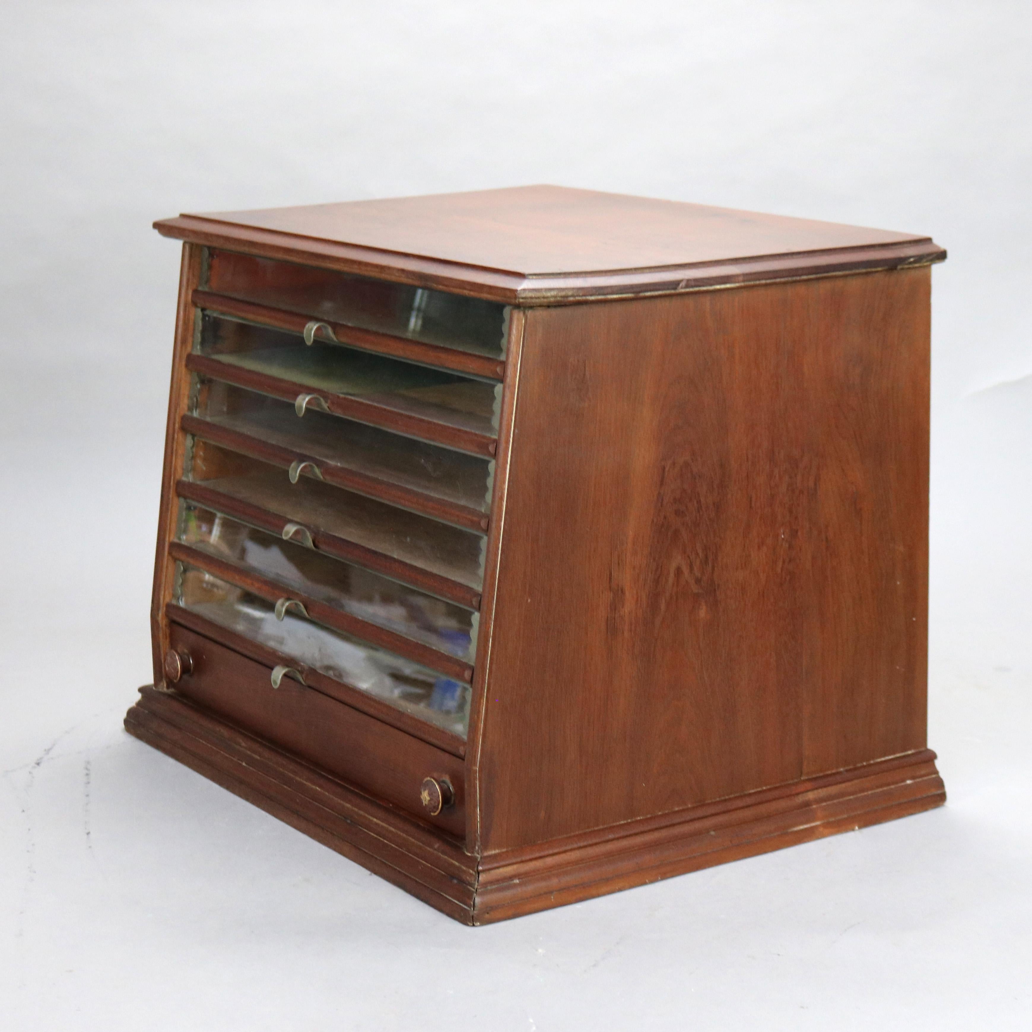 Antique Walnut Seven Drawer Spool Cabinet C1890 2