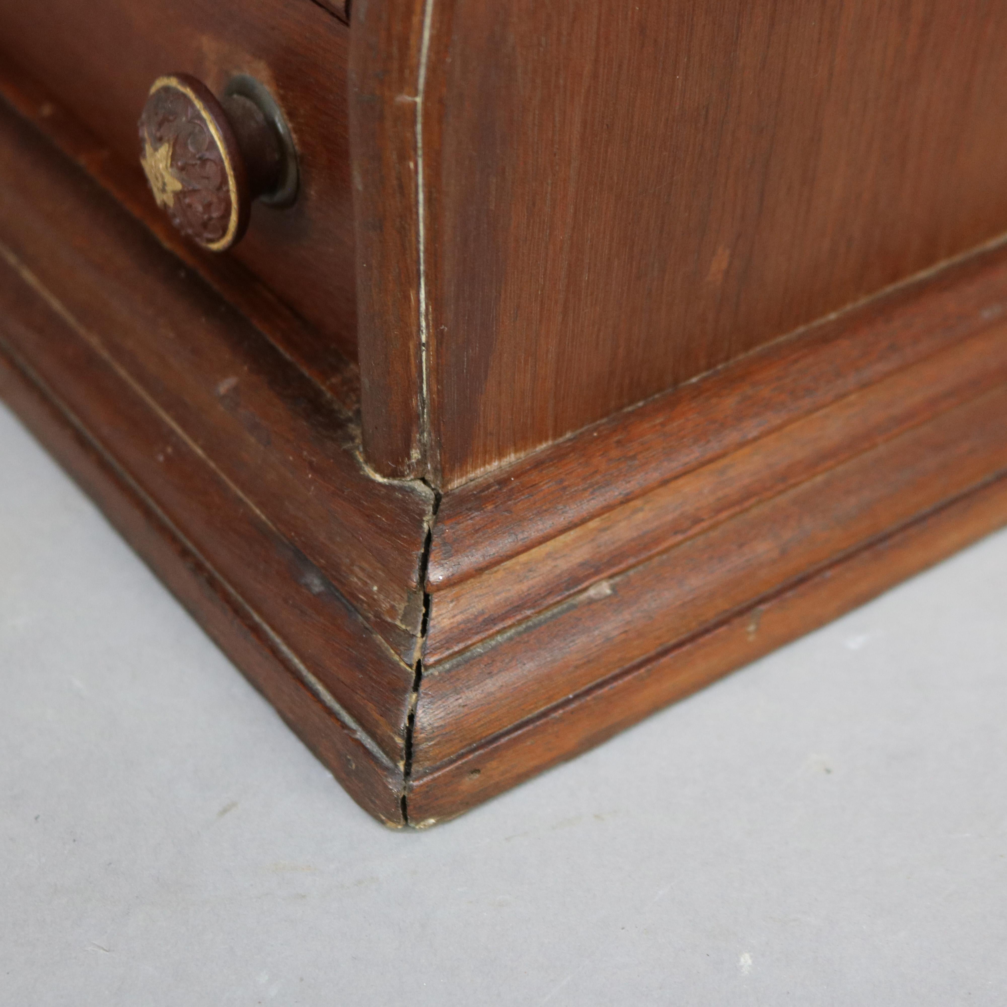 Antique Walnut Seven Drawer Spool Cabinet C1890 3