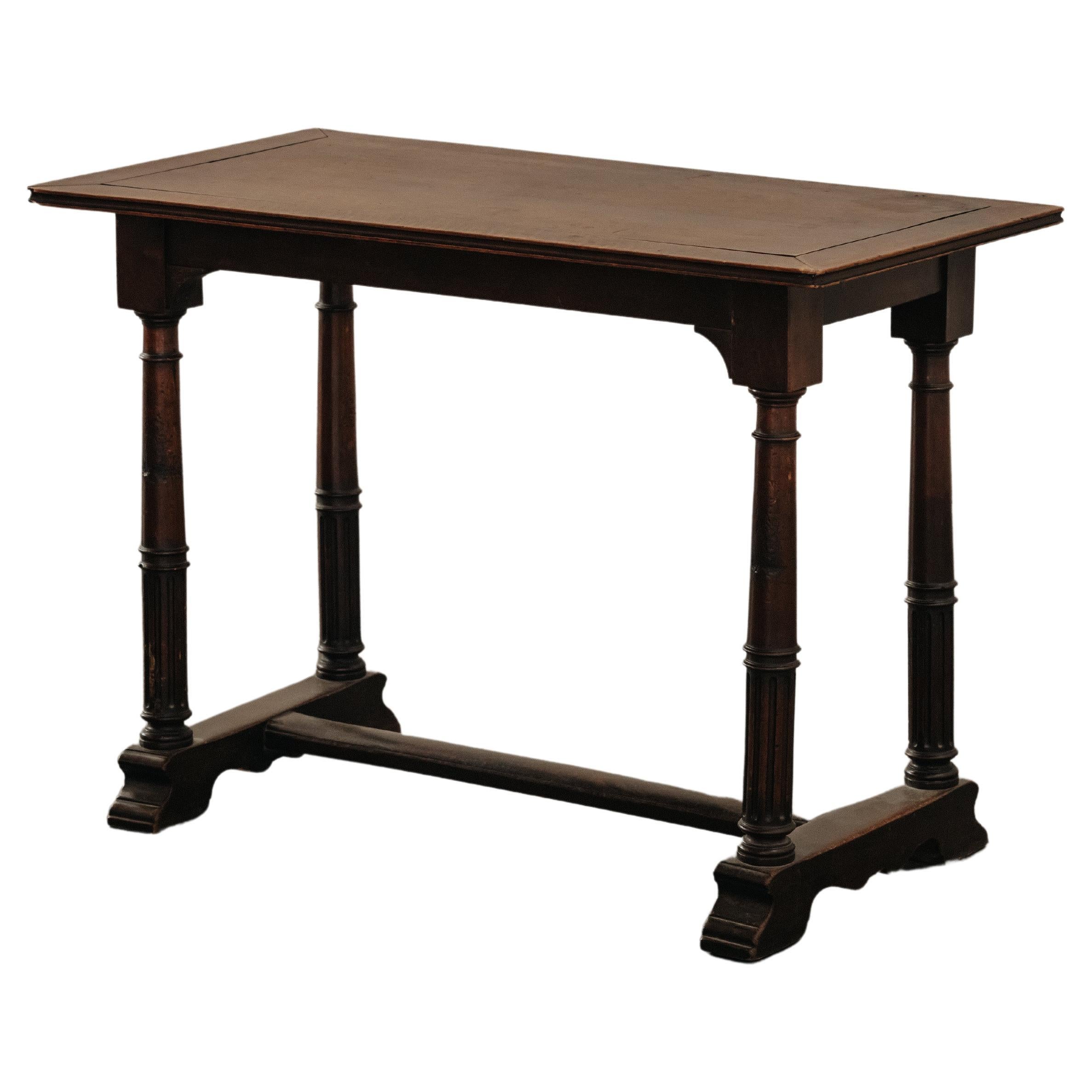 Antique Walnut Side Table from Italy, Circa 1880