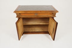 Antique Walnut Sideboard, Carved, Marble Top, Buffet, Server, France, 1890