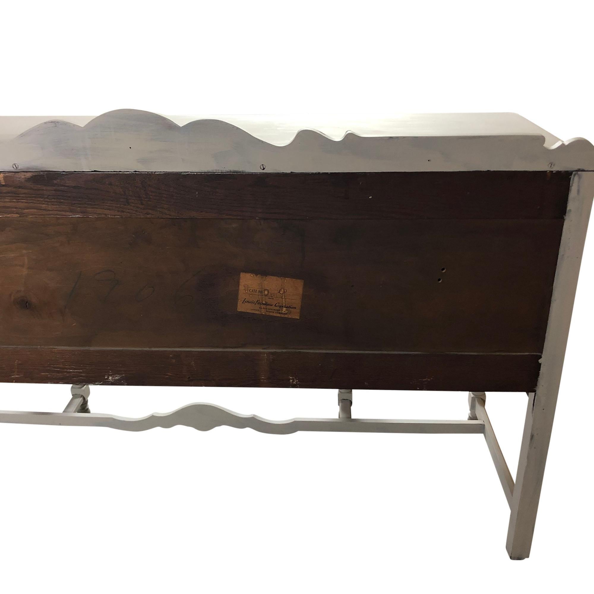 Antique Walnut Sideboard Chalk Painted Off White For Sale 3