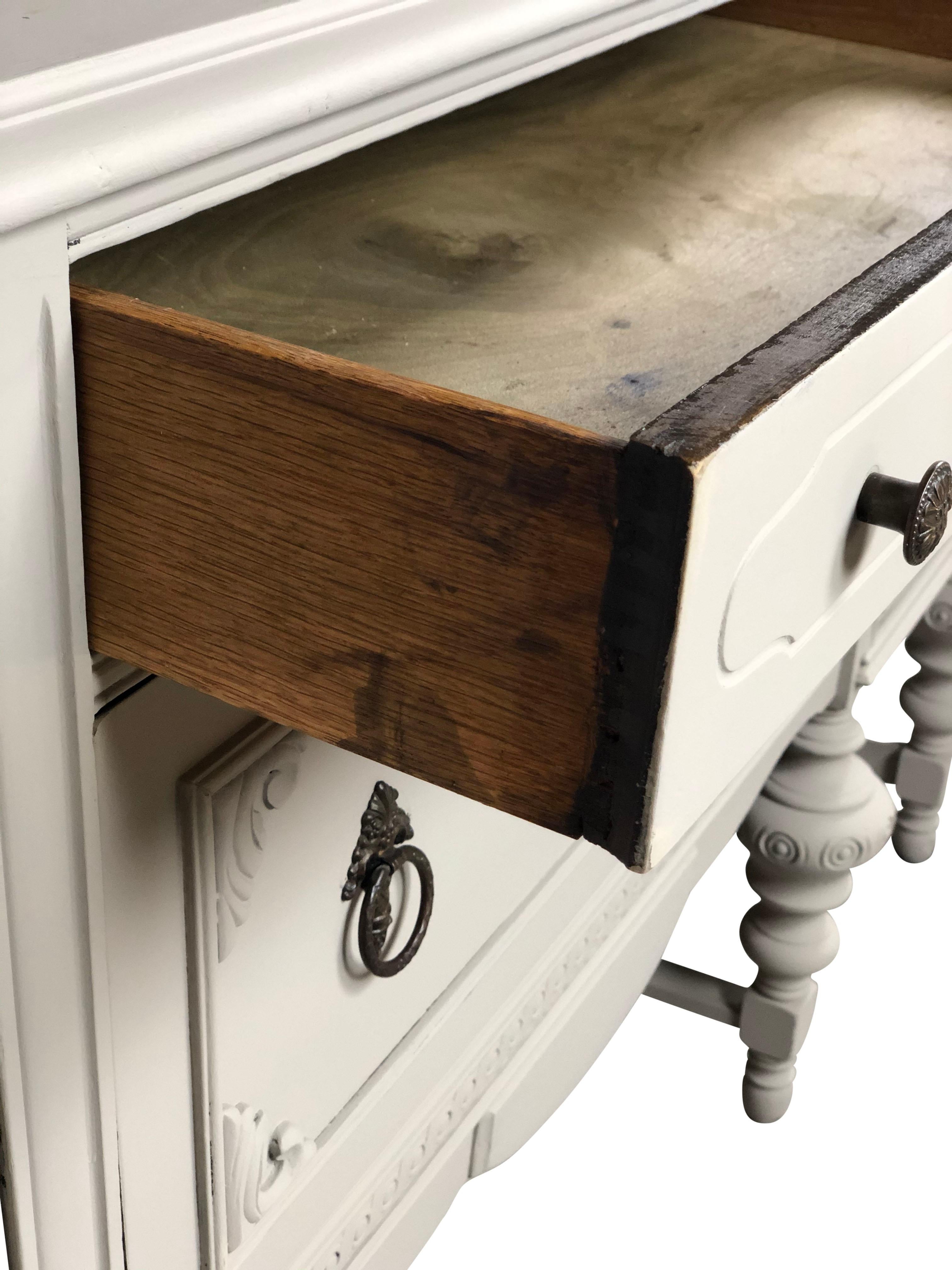white antique buffet