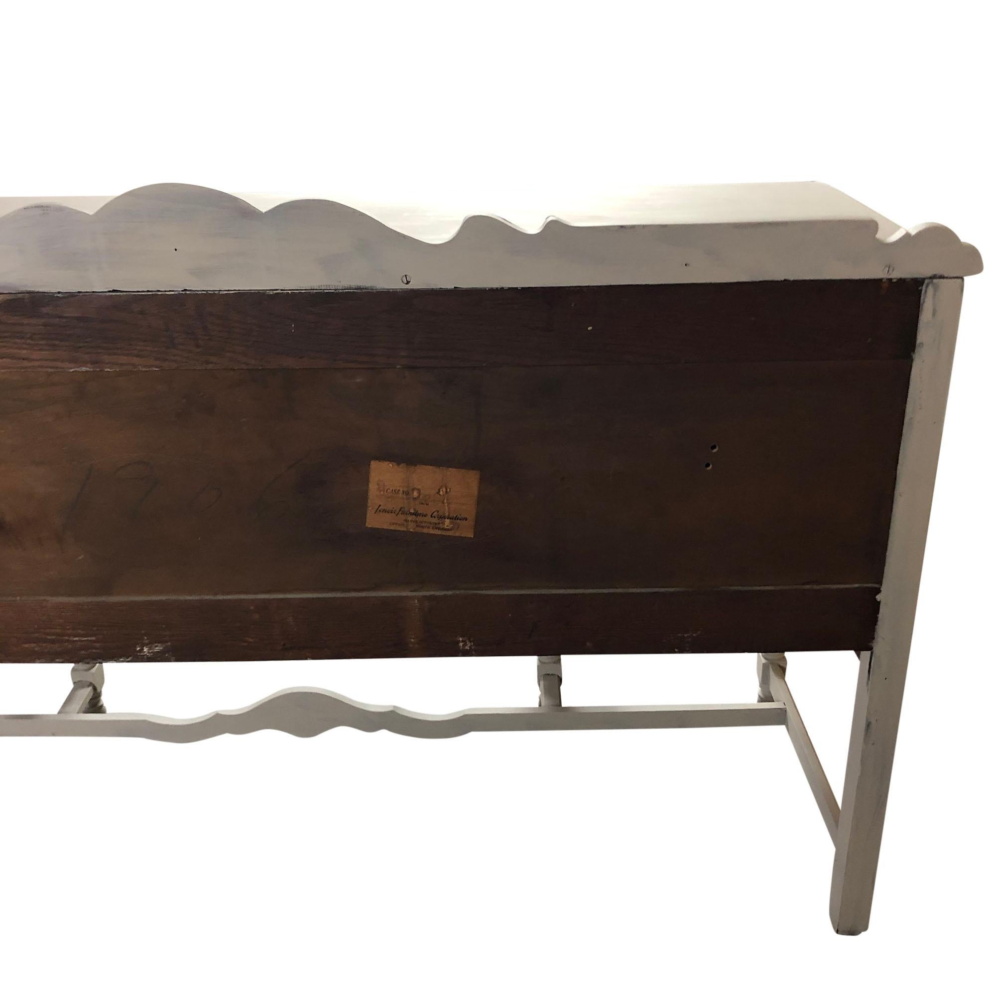 Jacobean Antique Walnut Sideboard Chalk Painted Off White For Sale