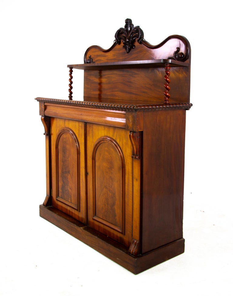 Antique Walnut Sideboard, Victorian Barley Twist Buffet, Scotland 1870, B1337 at 1stDibs