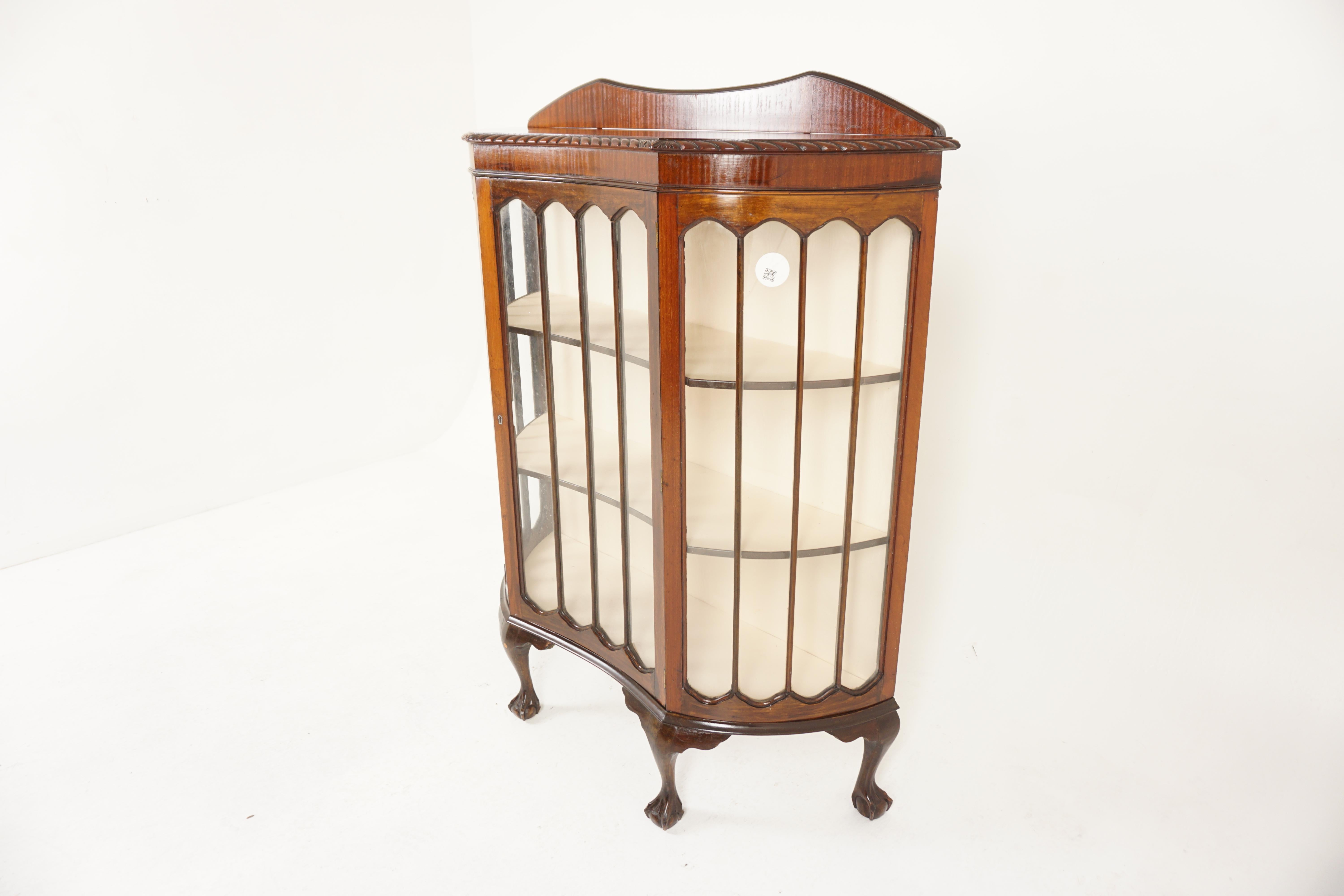 Antique Walnut Single Inverted Door China Display Cabinet, Scotland ...