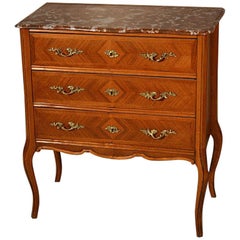 Antique Walnut Small Size Chest with Marble Top