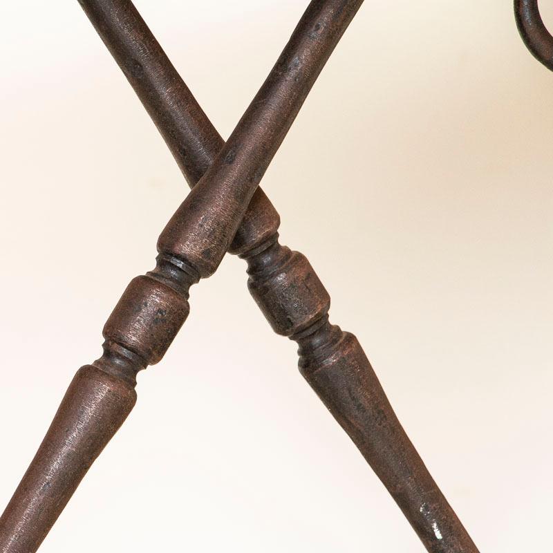 Antique Walnut Spanish Side Table with Wrought Iron Stretchers and Carved Swans  2