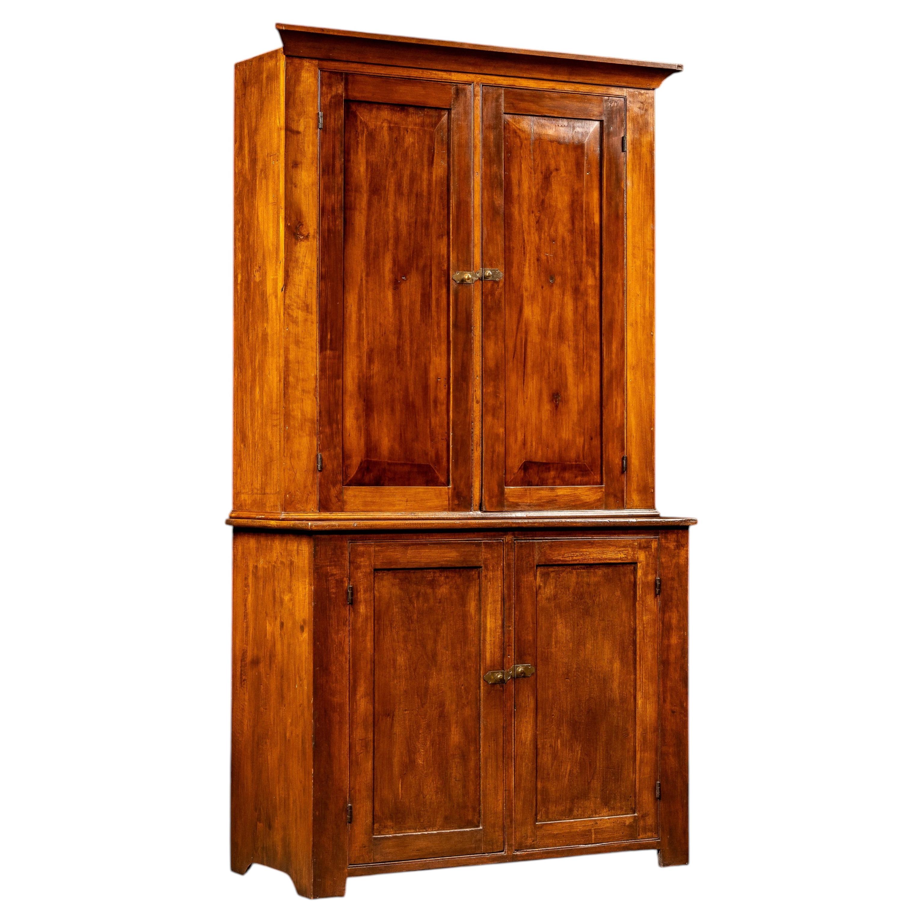Antique Walnut Step-Back Cabinet